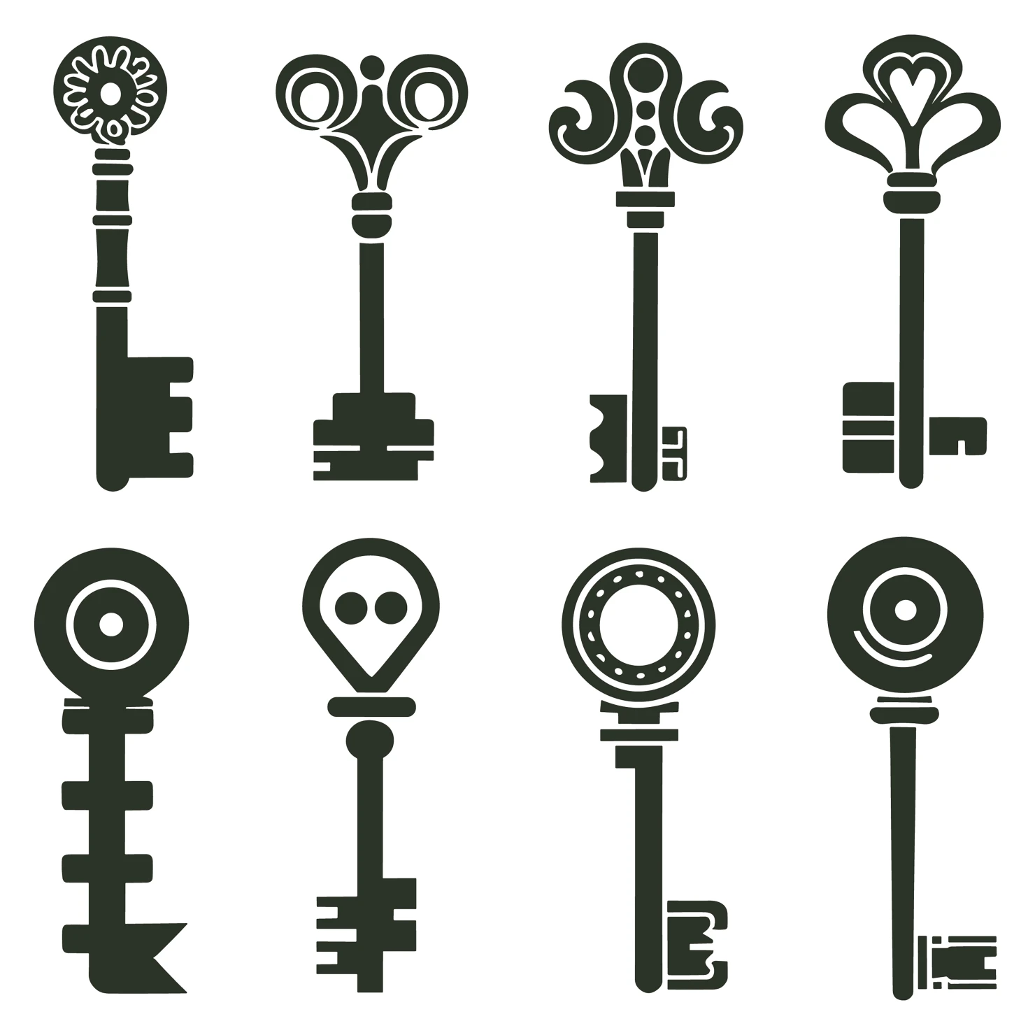 Key customizable silhouettes set design #35826