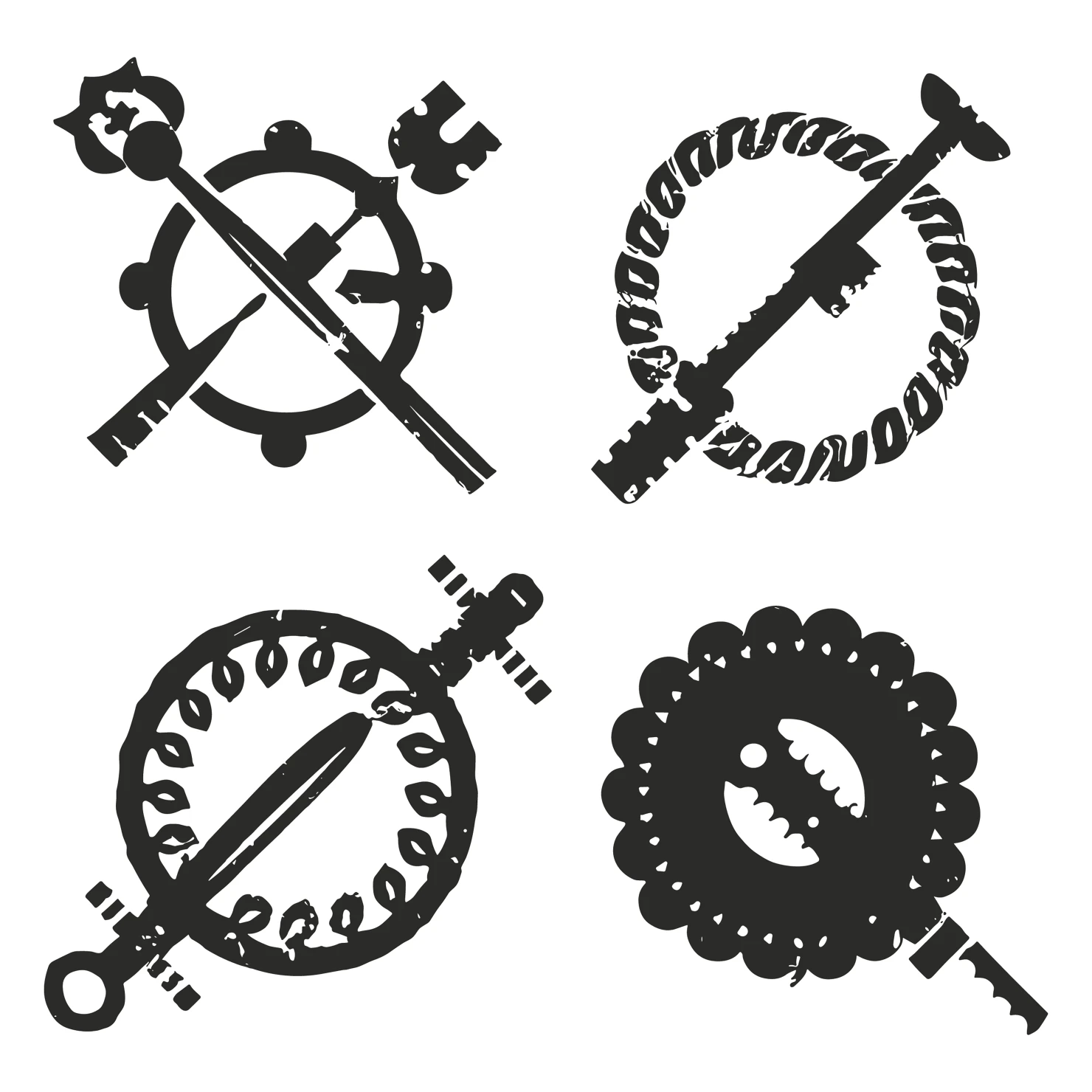 Key customizable silhouettes set design #35827