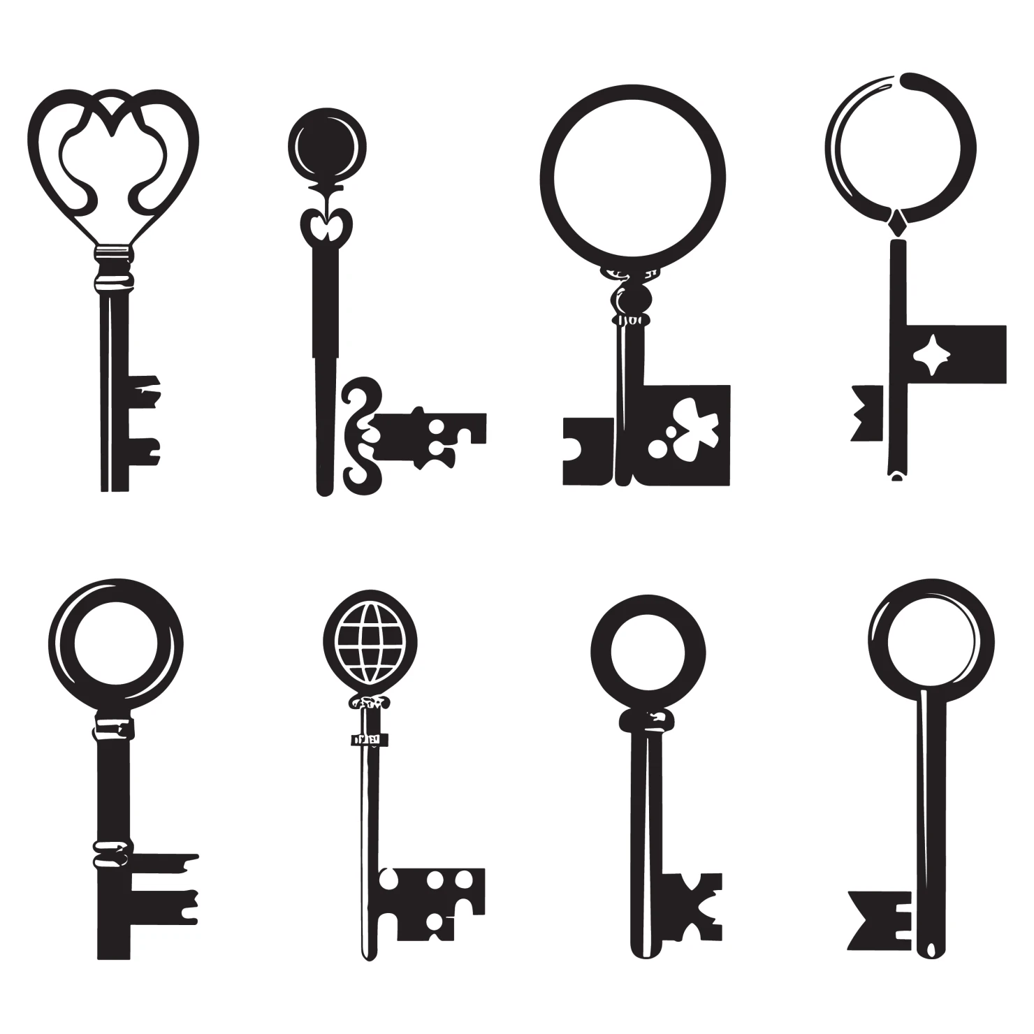 Key customizable silhouettes set design #35828