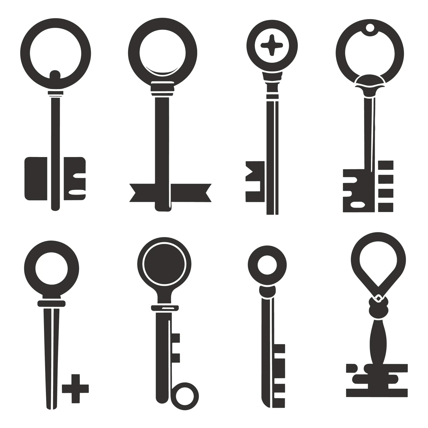 Key customizable silhouettes set design #35829