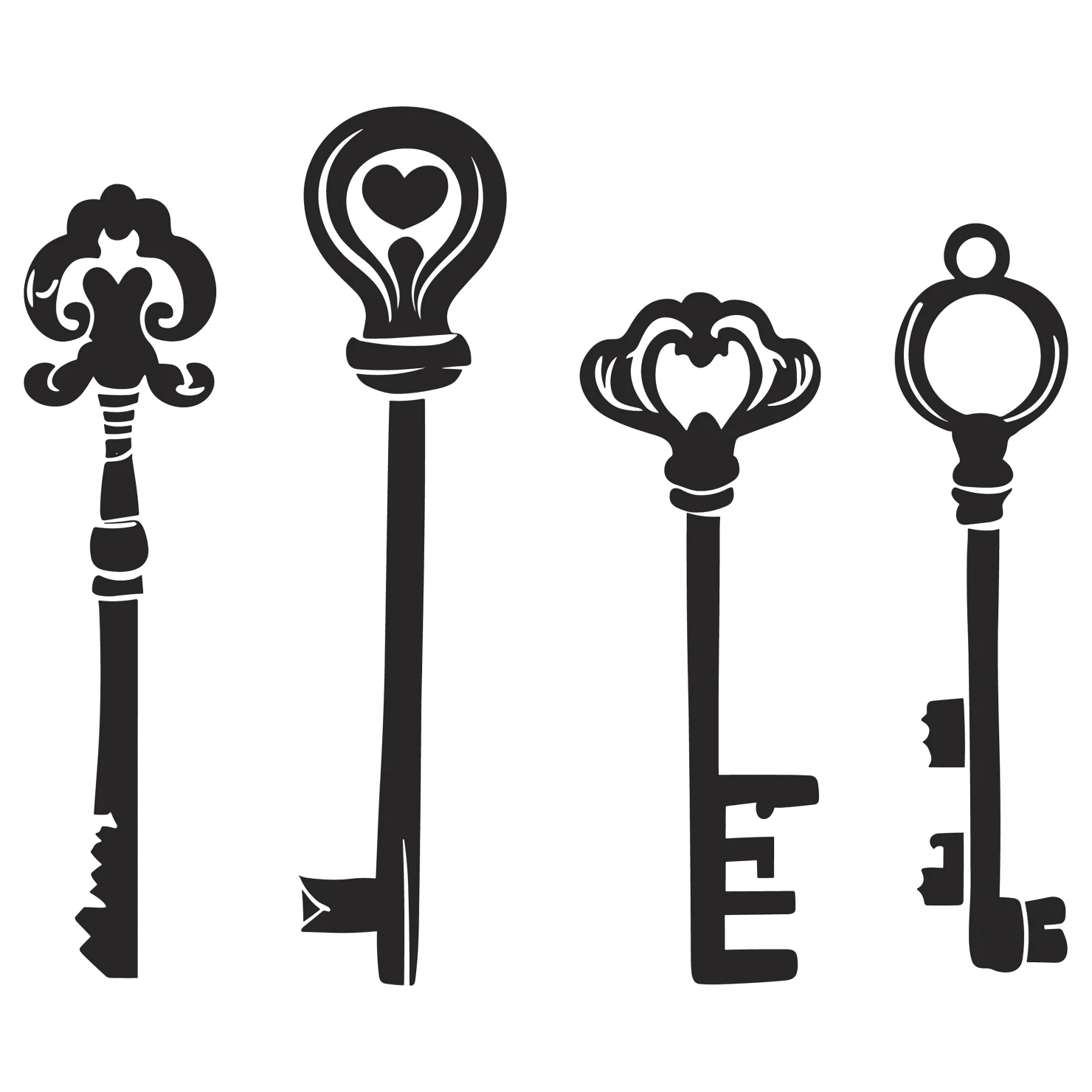 Key customizable silhouettes set design #35830