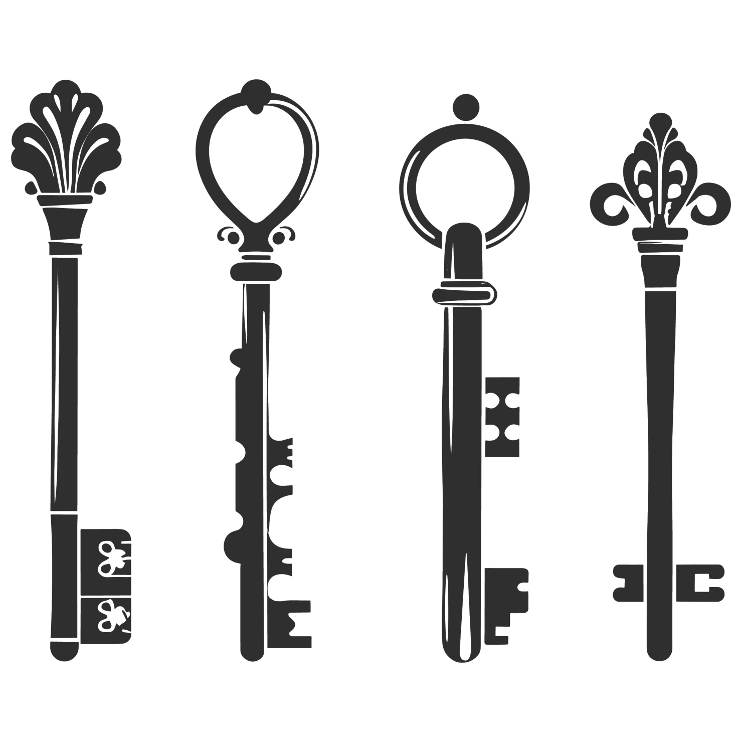 Key customizable silhouettes set design #35832