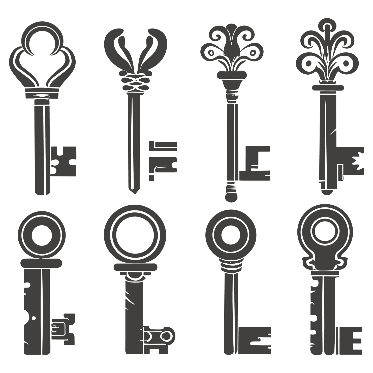 Key customizable silhouettes set design #35834