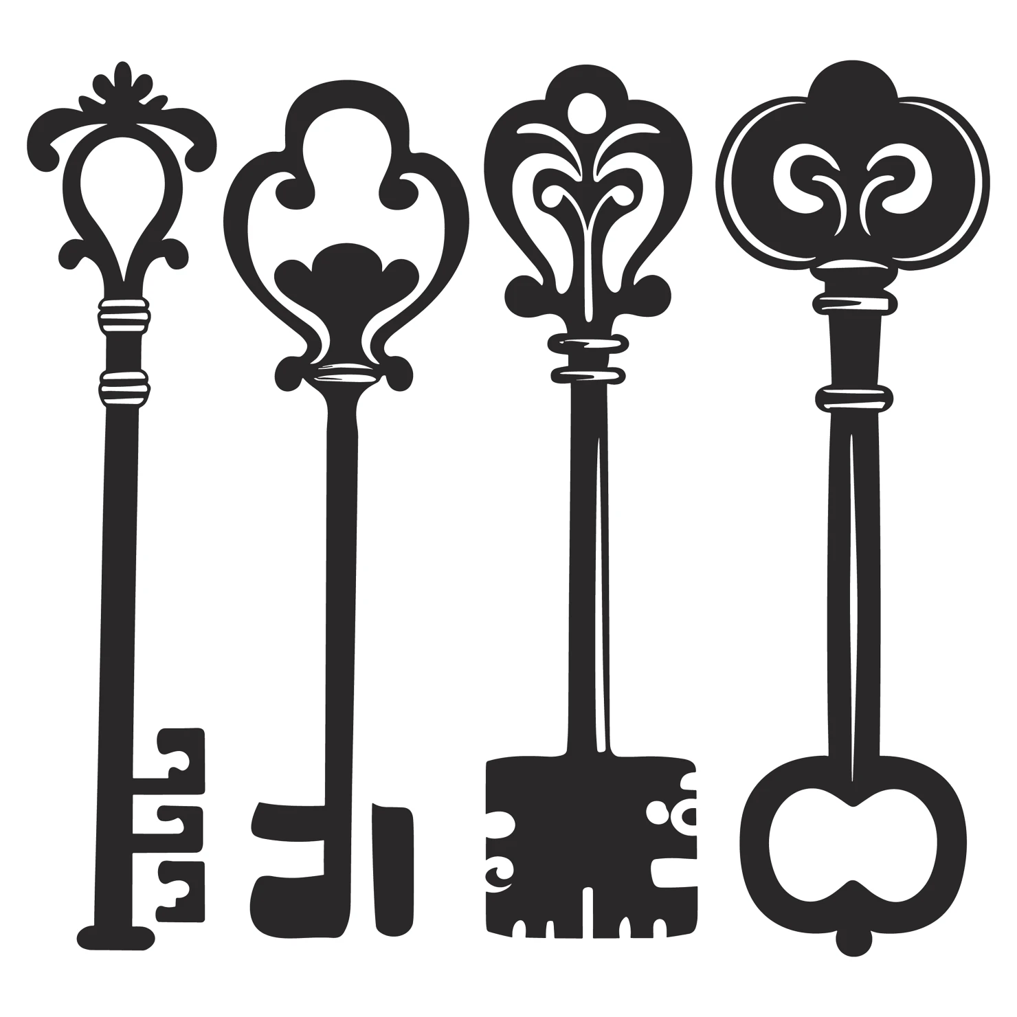Key customizable silhouettes set design #35835