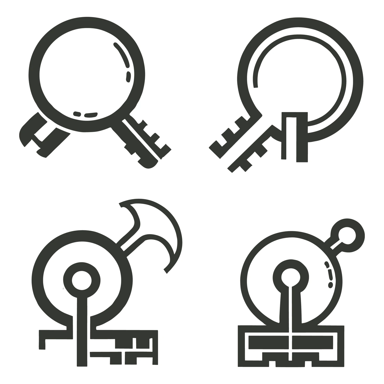 Key customizable silhouettes set design #35837