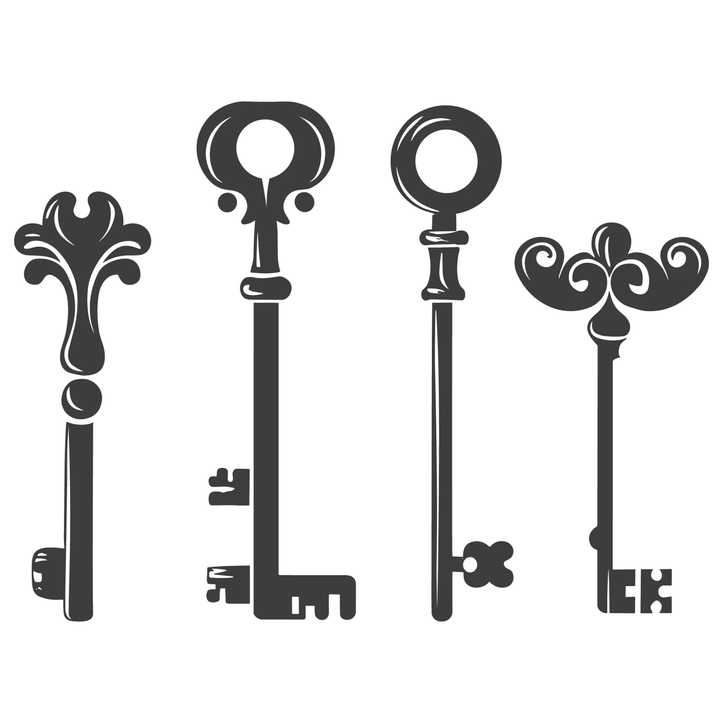 Key customizable silhouettes set design #35838