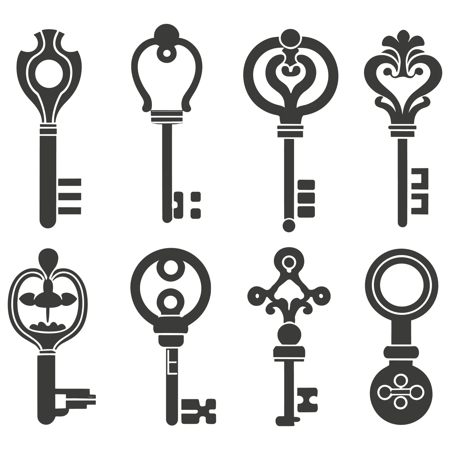 Key customizable silhouettes set design #35843