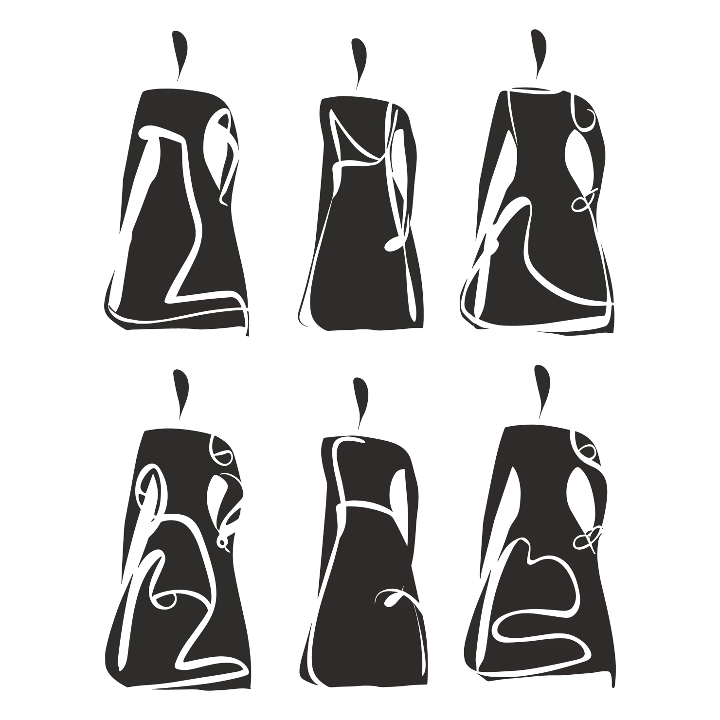 Frocks customizable silhouettes set design #35846