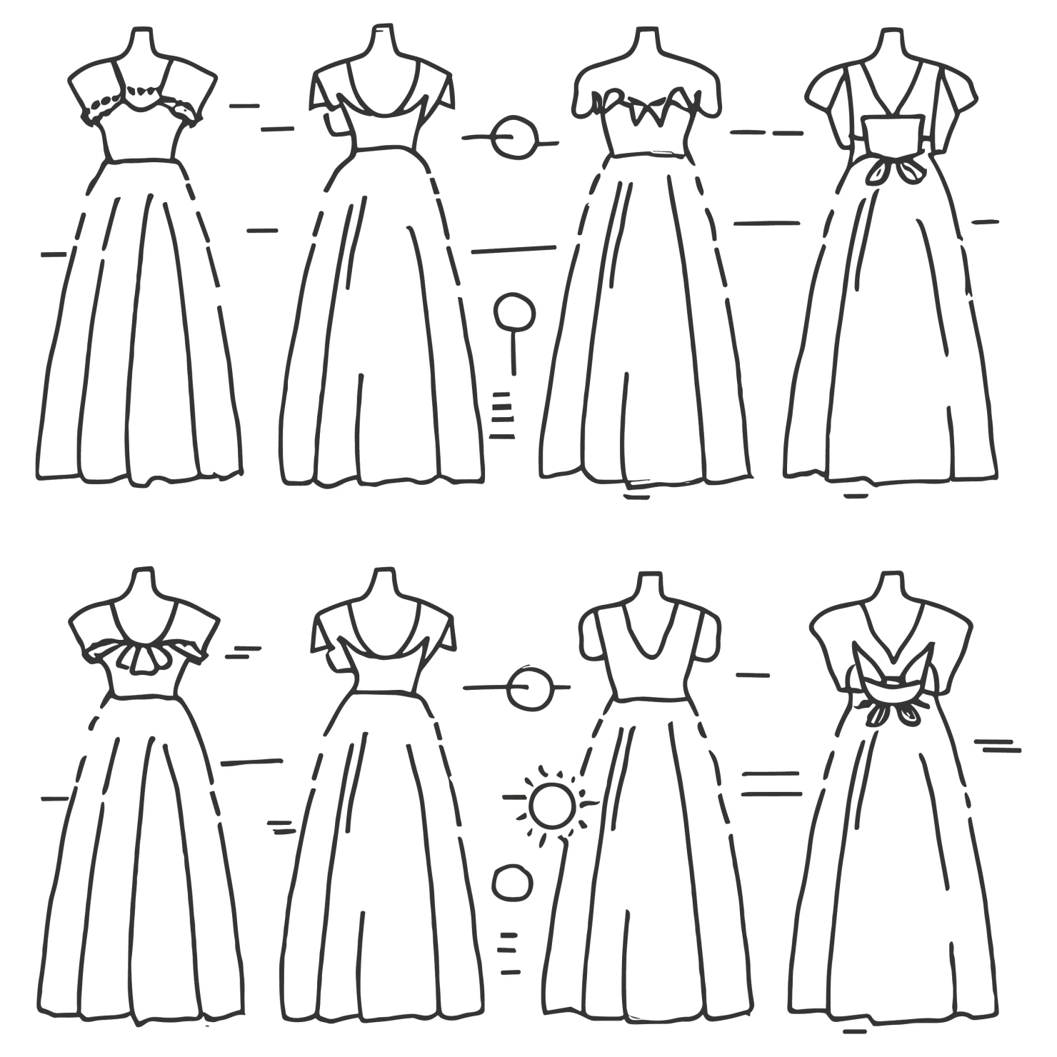 Frocks customizable clip art set design #35850
