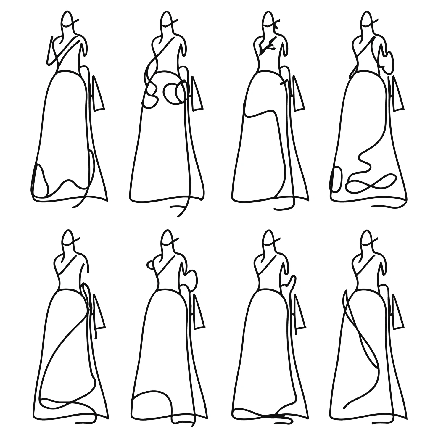 Frocks customizable clip art set design #35851