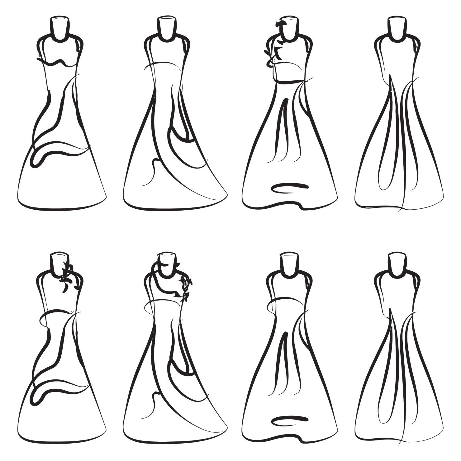 Frocks customizable clip art set design #35854
