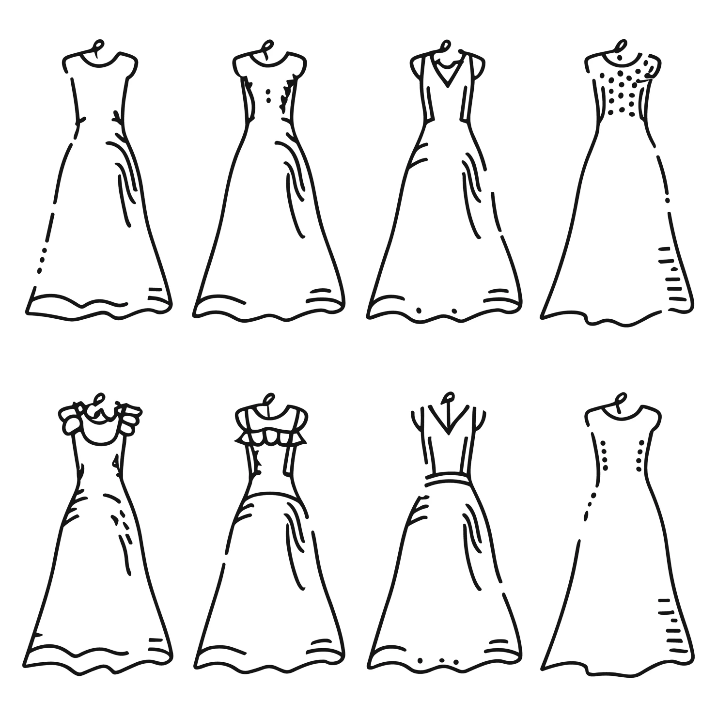 Frocks customizable clip art set design #35855