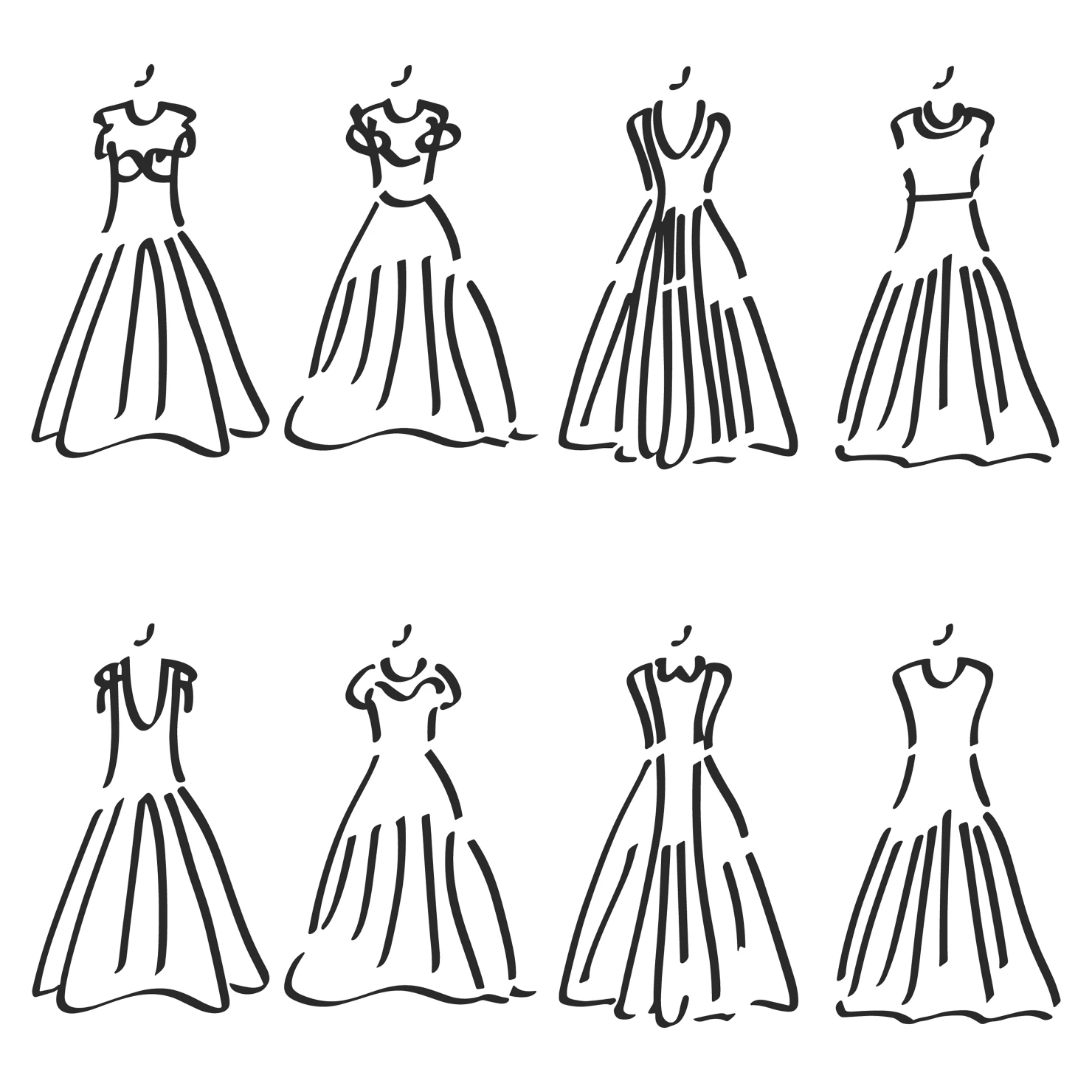 Frocks customizable clip art set design #35856