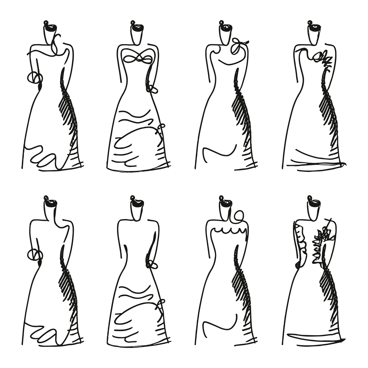 Frocks customizable clip art set design #35857