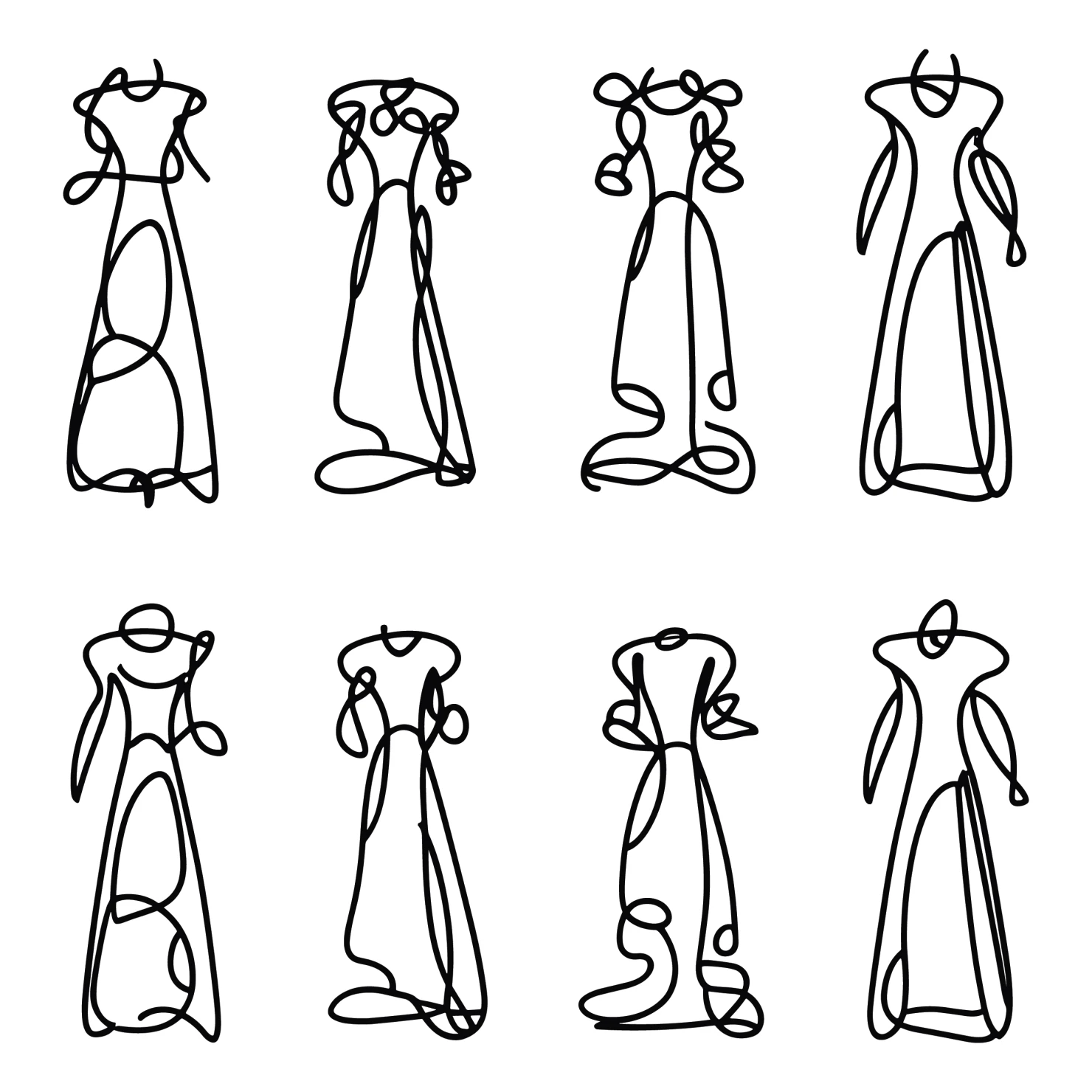 Frocks customizable clip art set design #35858