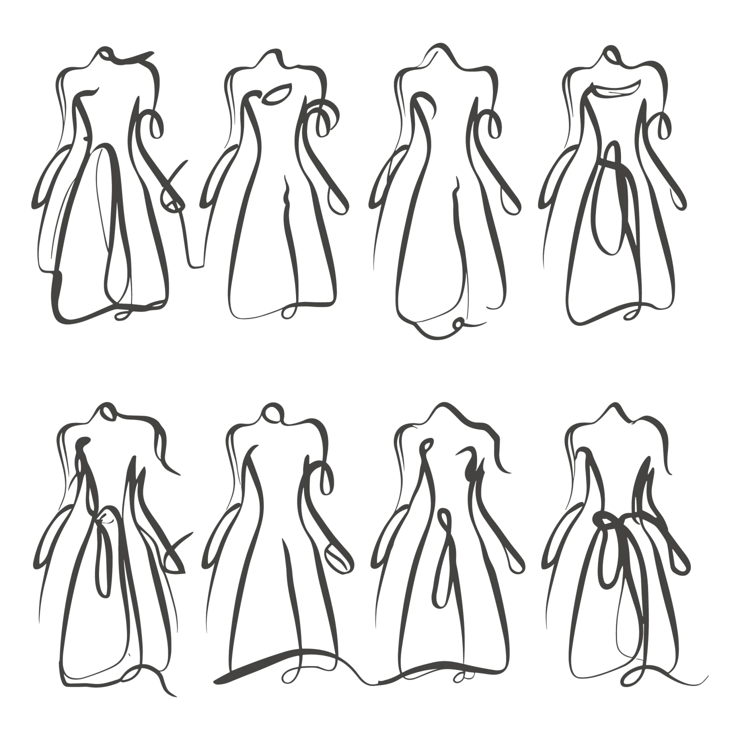 Frocks customizable clip art set design #35861