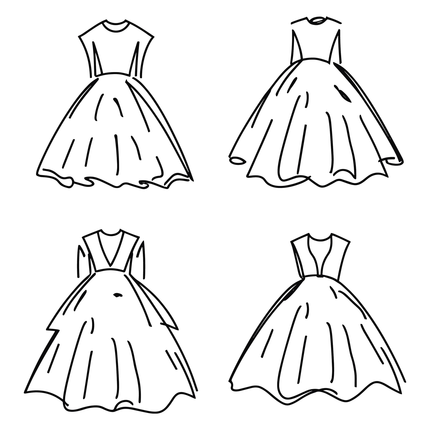 Frocks customizable clip art set design #35865