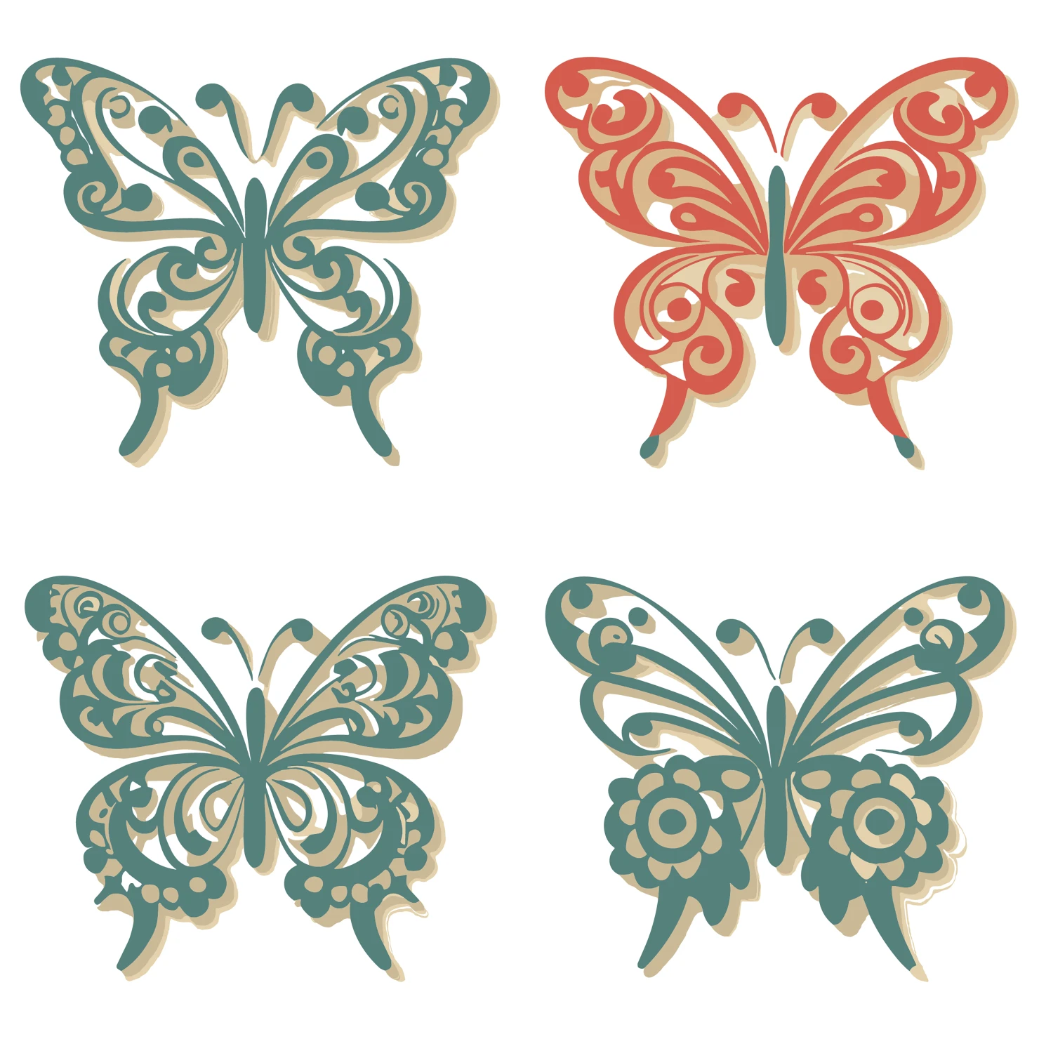 Butterflies customizable icon set design #35870