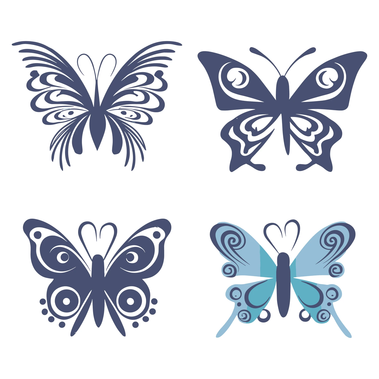 Butterflies customizable icon set design #35879