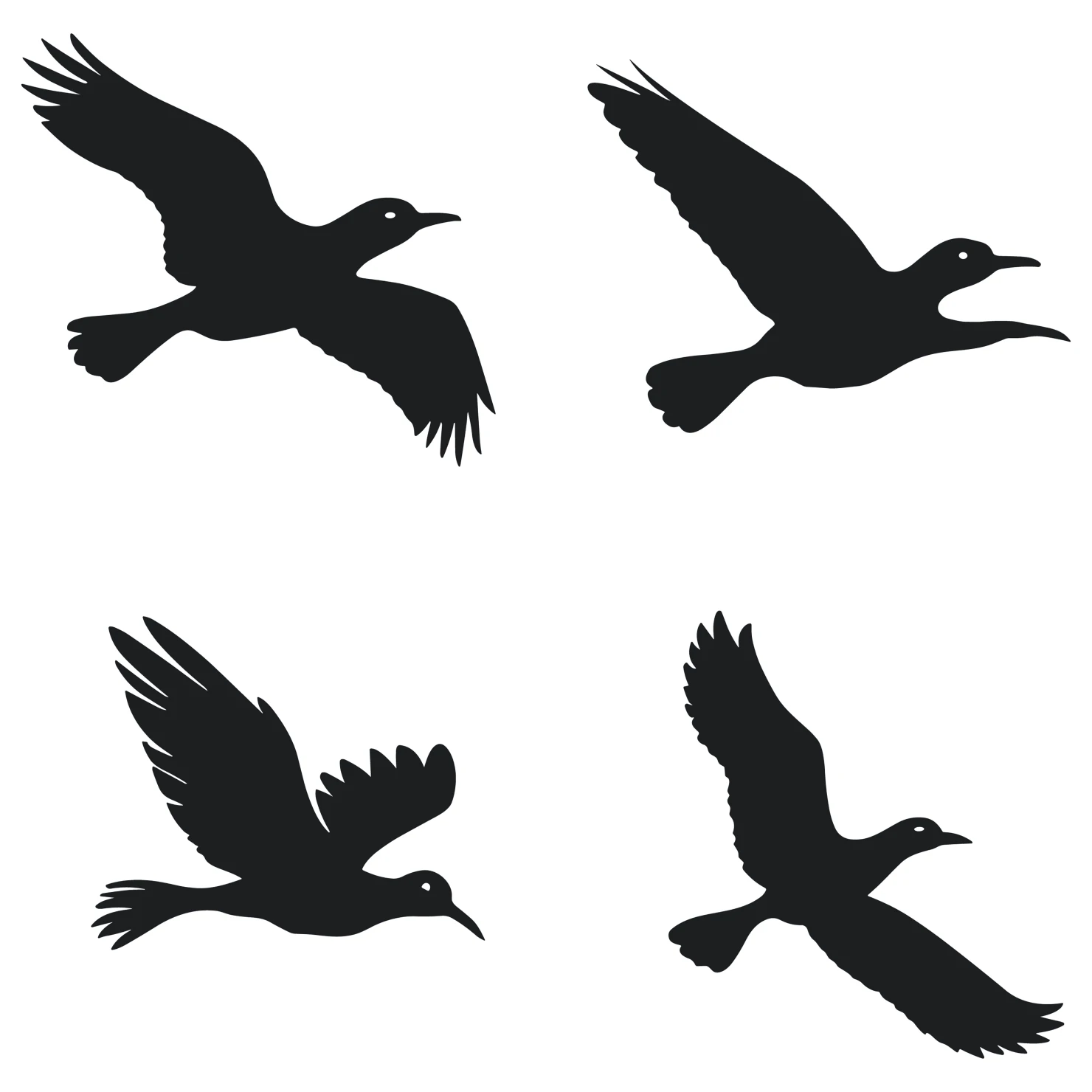 Birds customizable silhouettes set design #35897