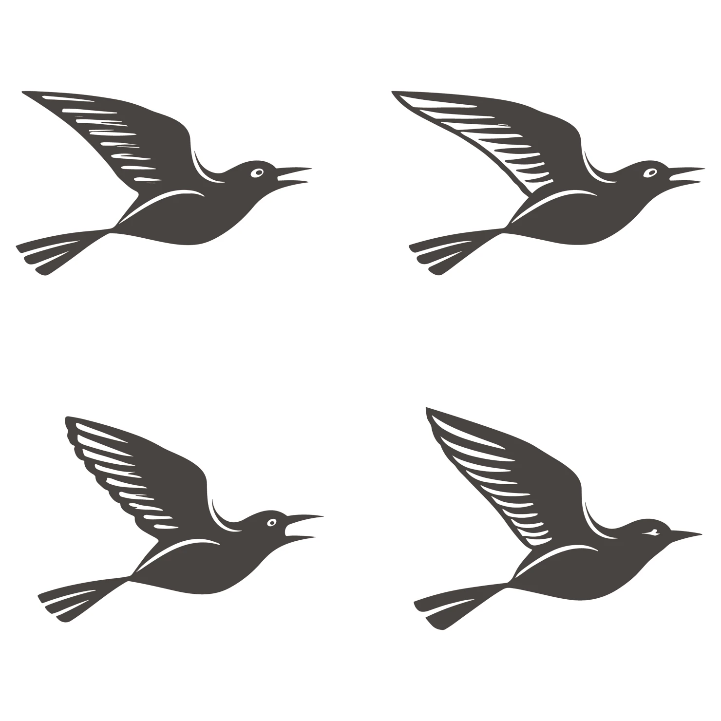 Birds customizable silhouettes set design #35903