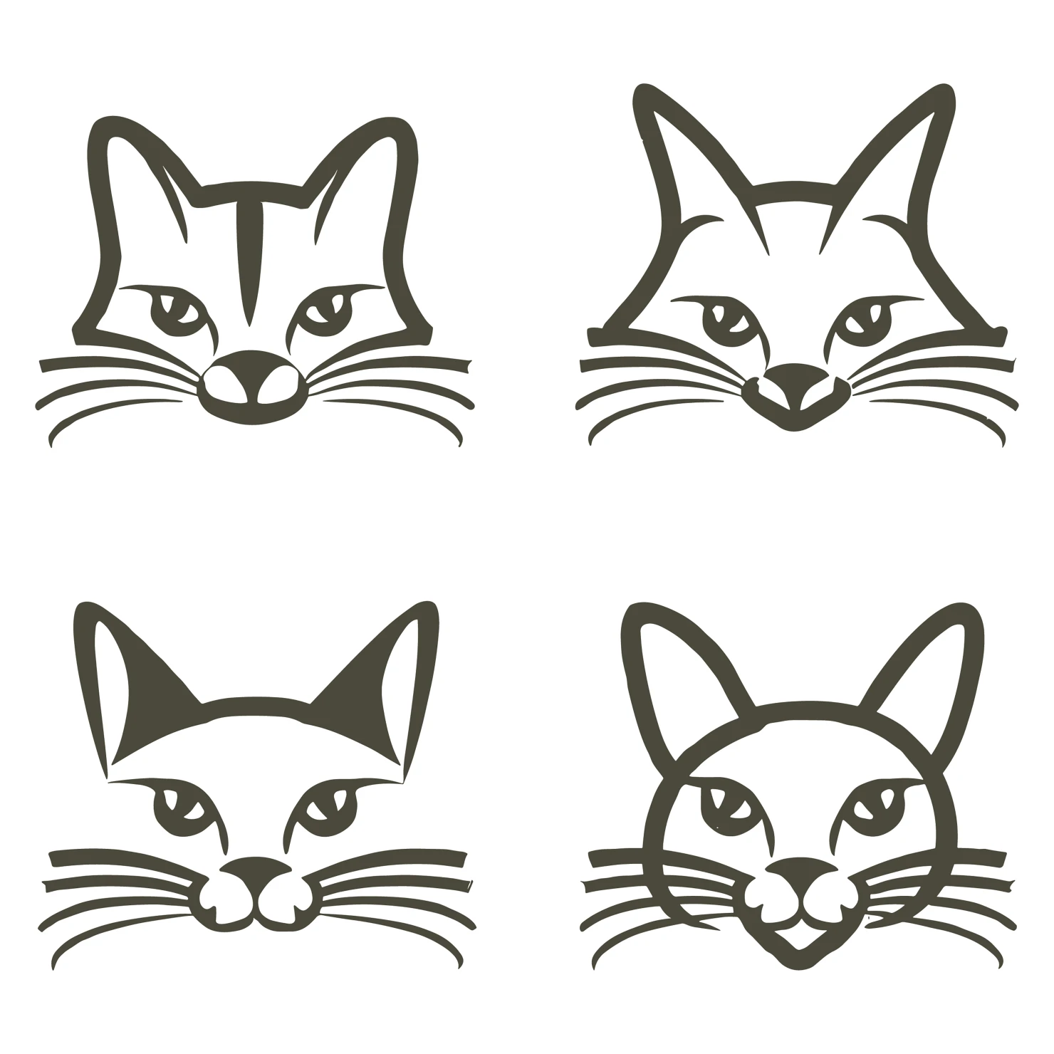 Cat customizable clip art set design #35906