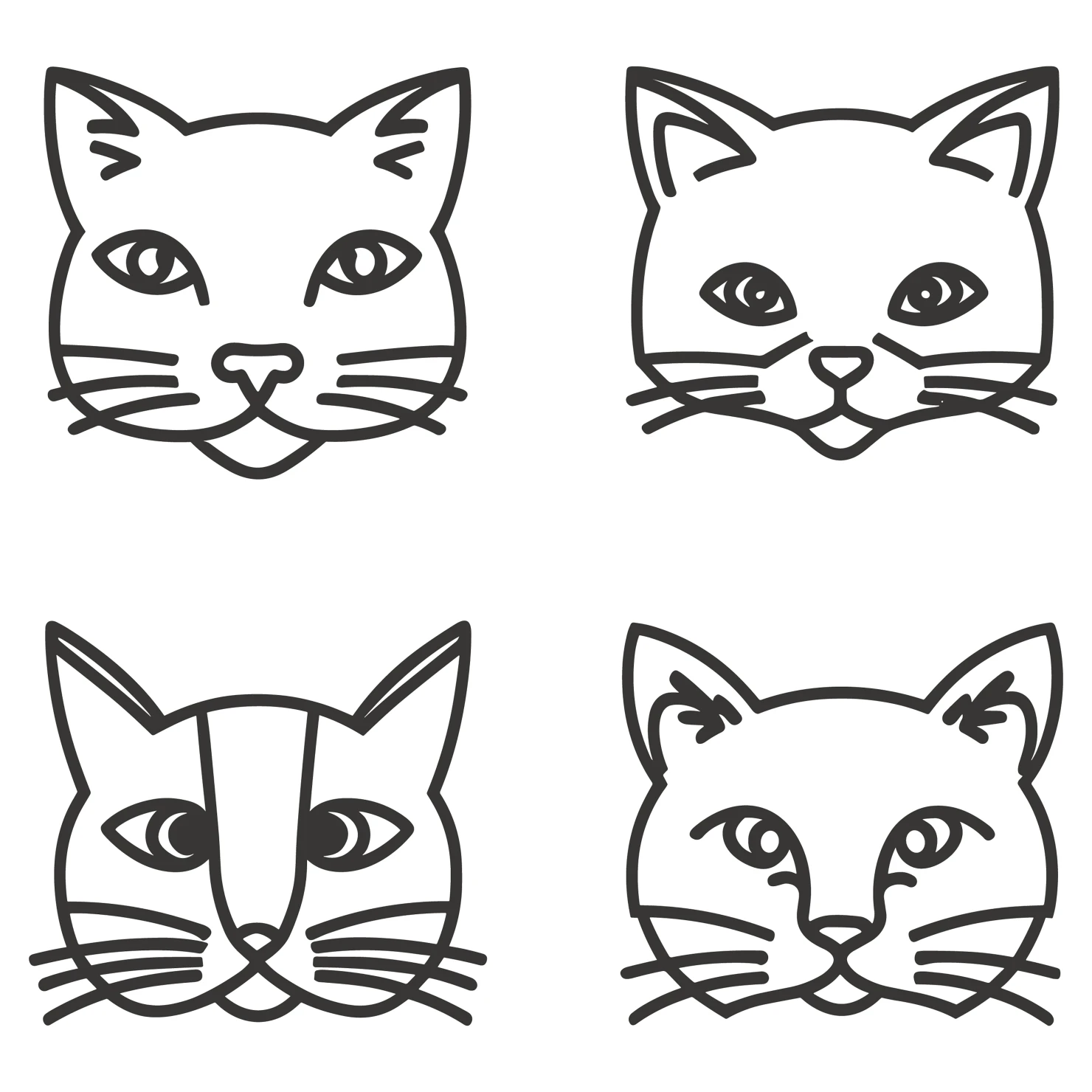 Cat customizable clip art set design #35907