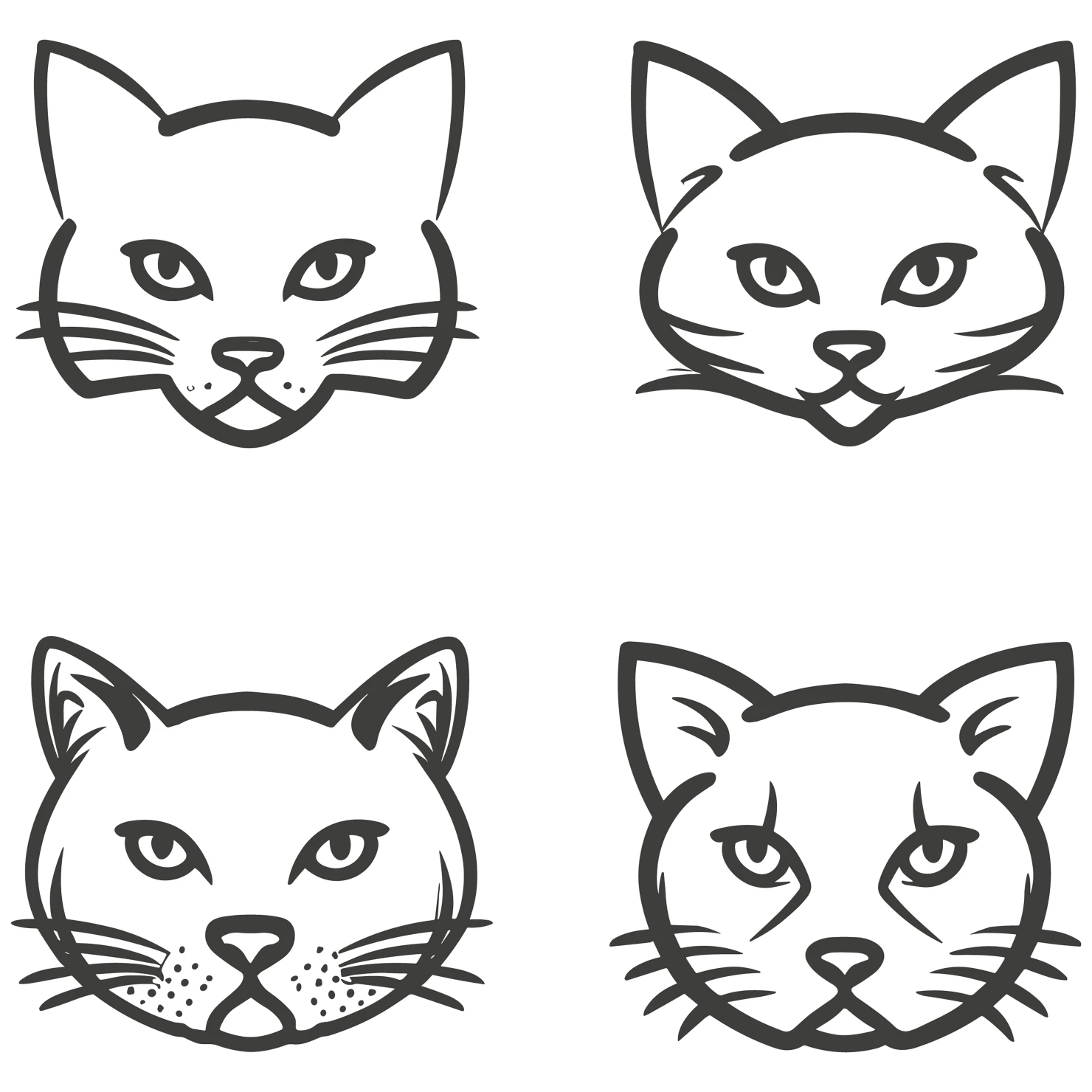 Cat customizable clip art set design #35909