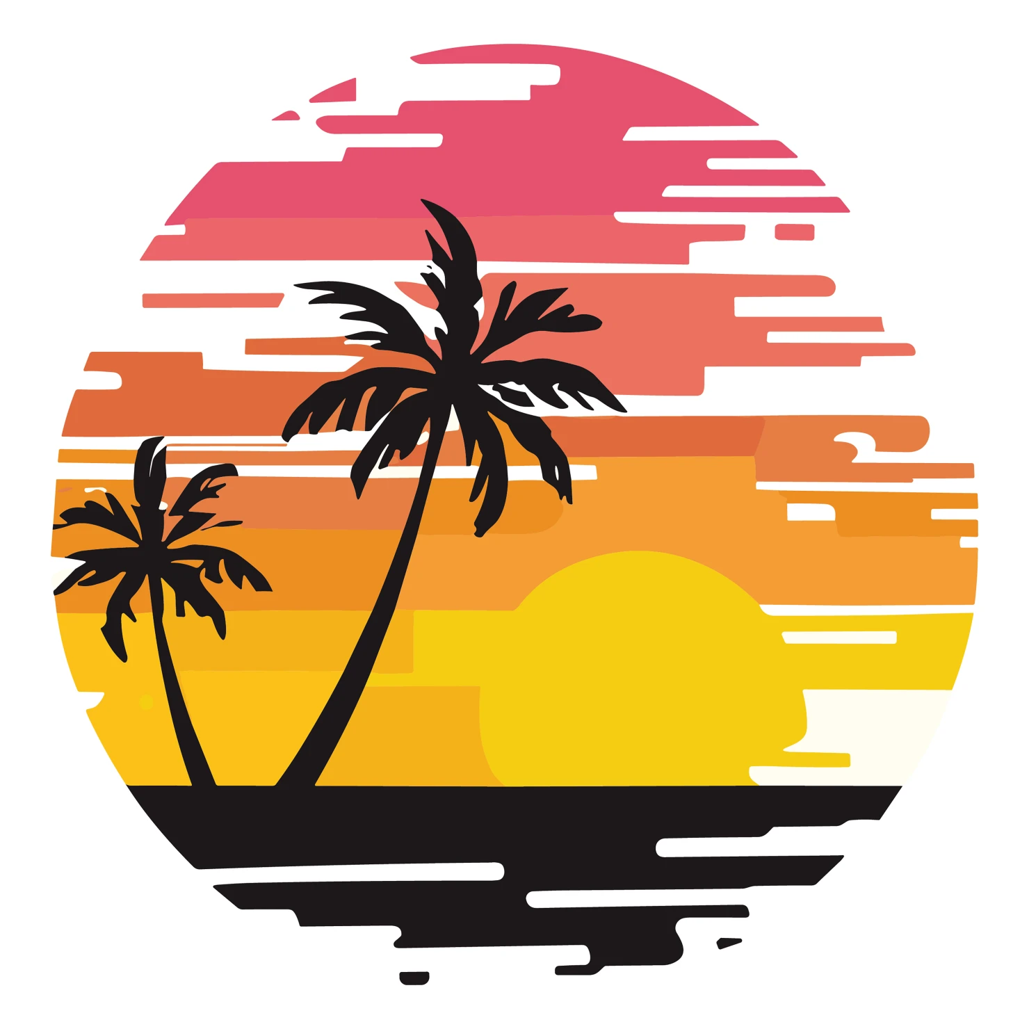 Sunset customizable clip art set design #35929