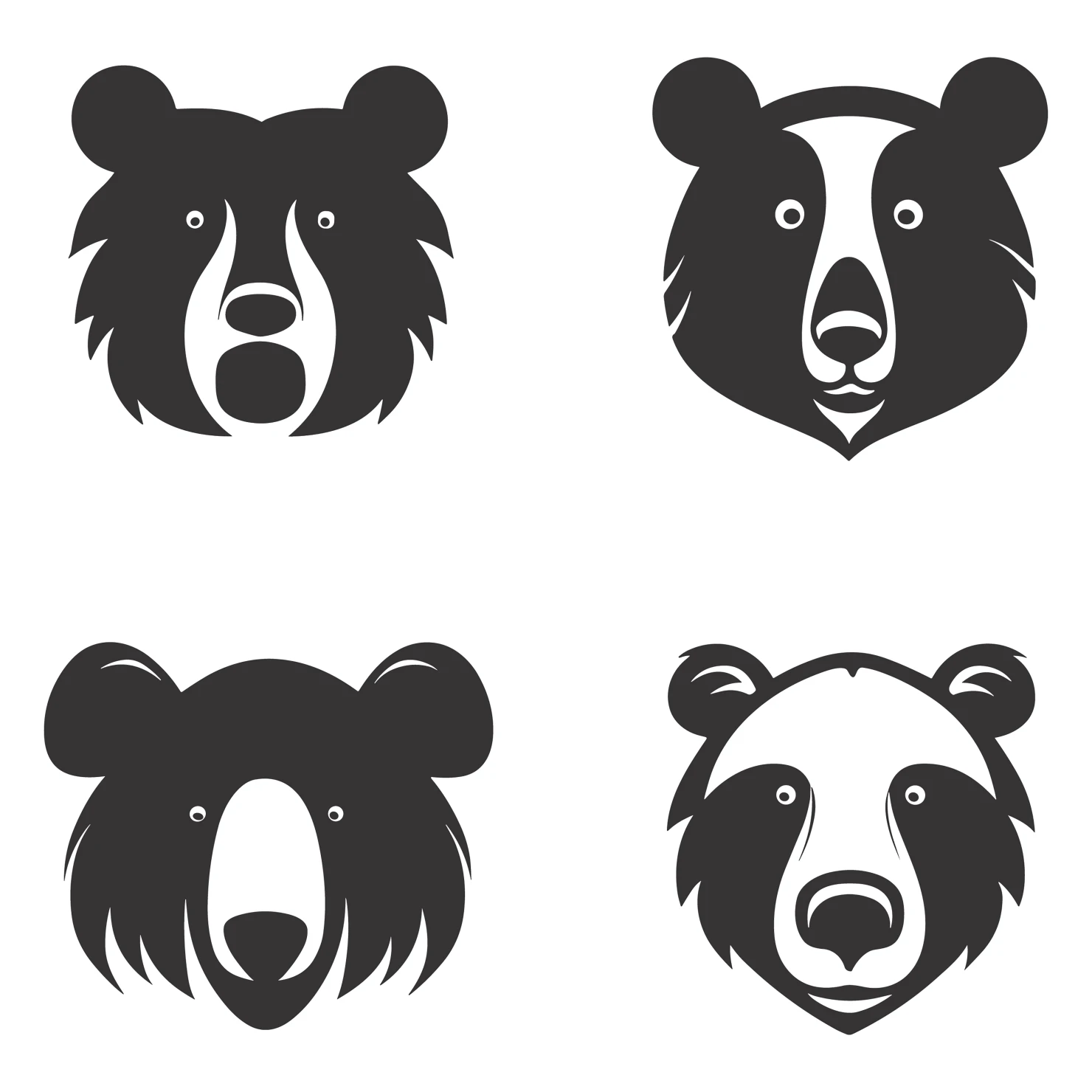 Bear customizable clip art set design #35932