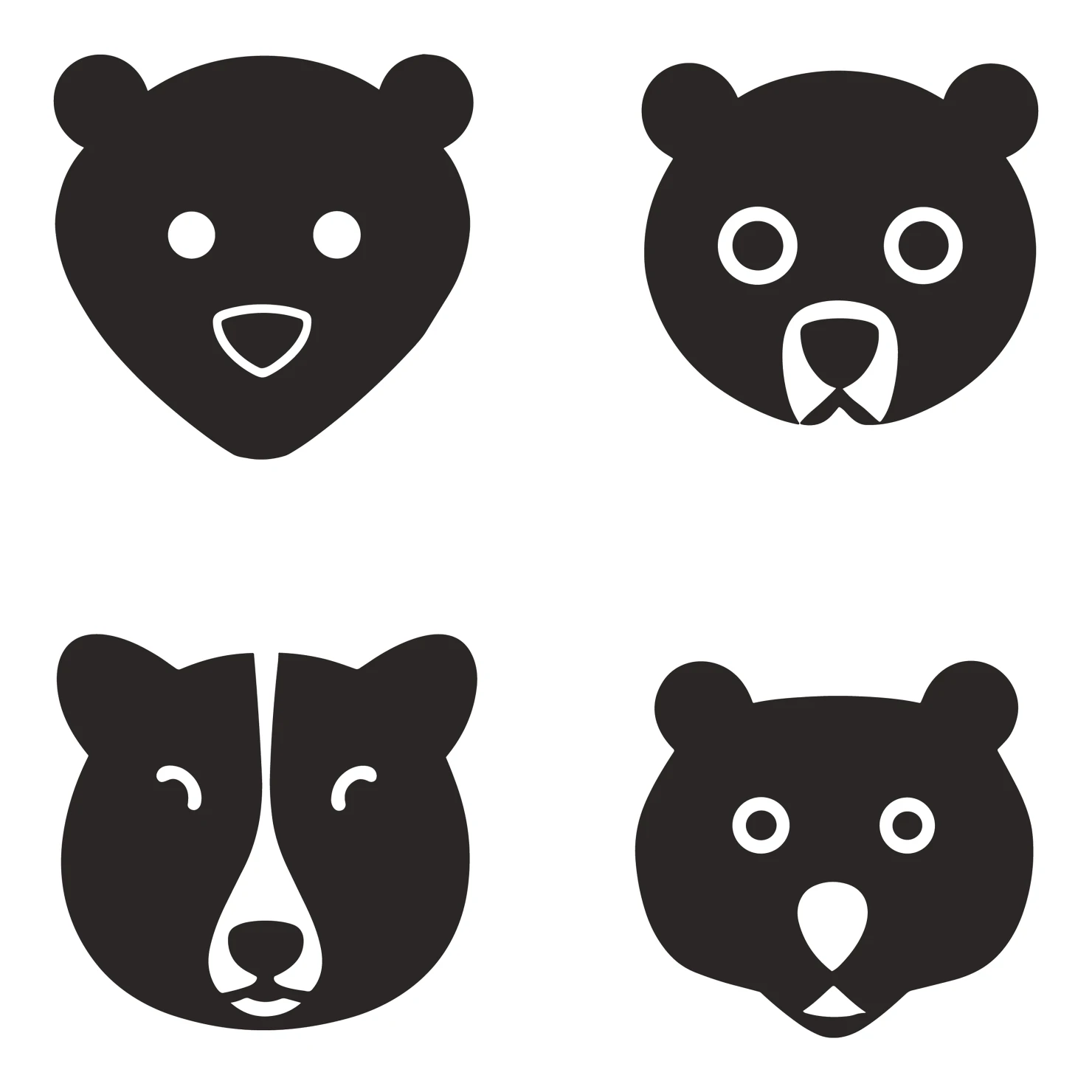 Bear customizable clip art set design #35935