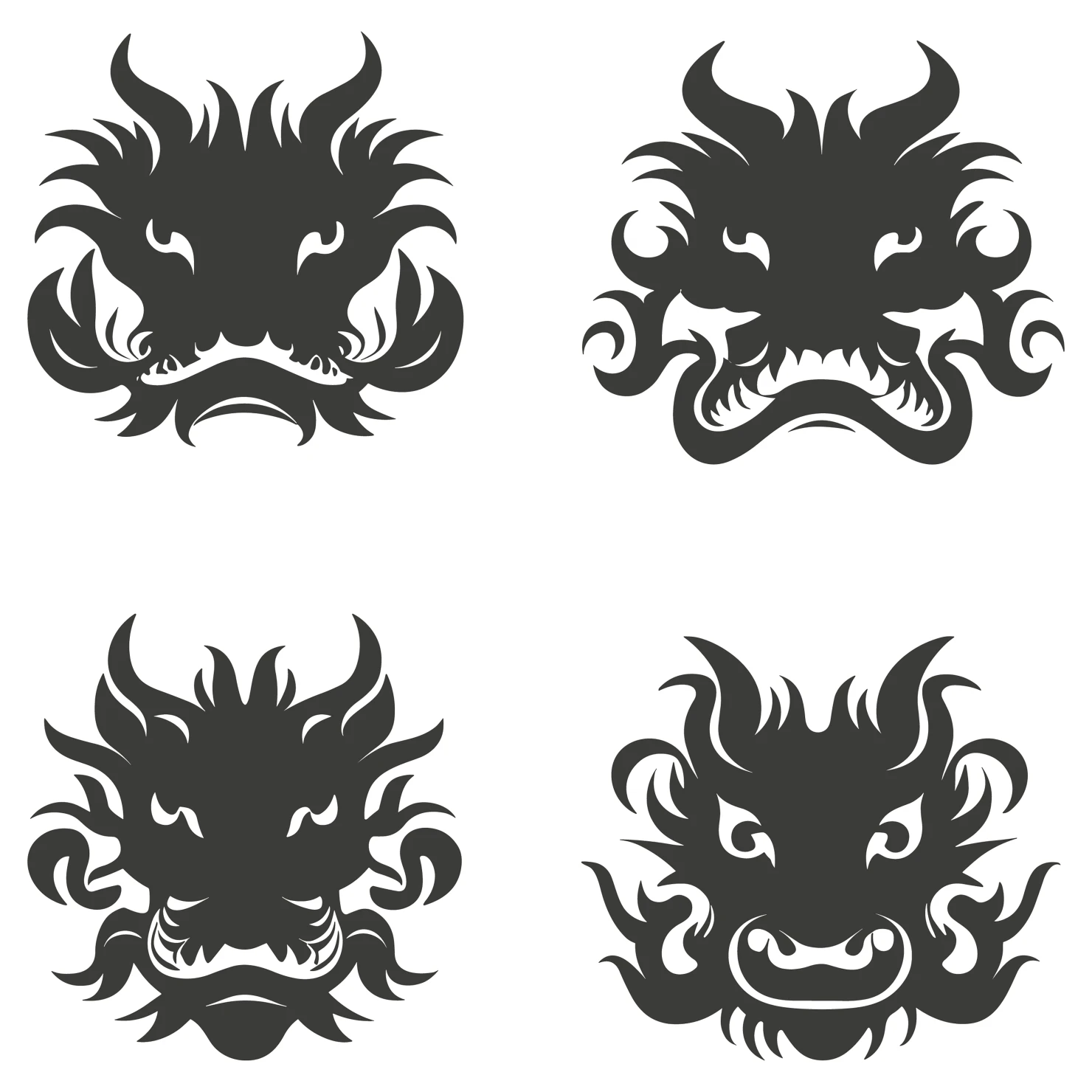 Dragon customizable icon set design #35961