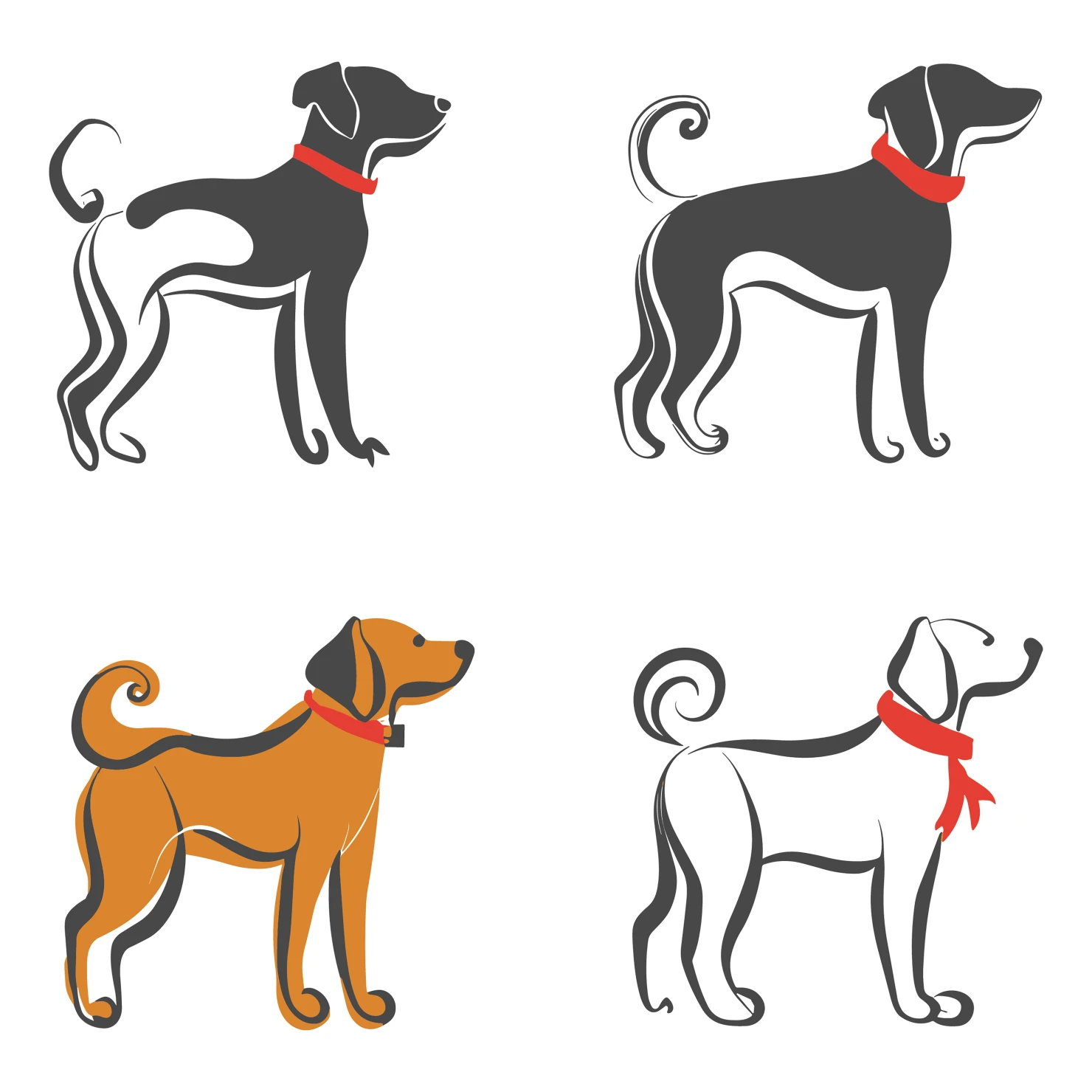 Dog customizable icon set design #35973