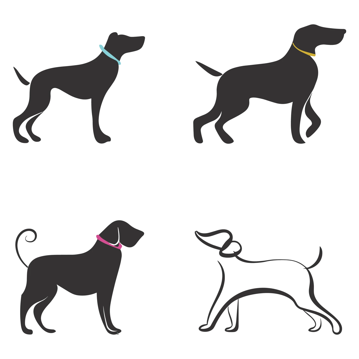 Dog customizable icon set design #35984