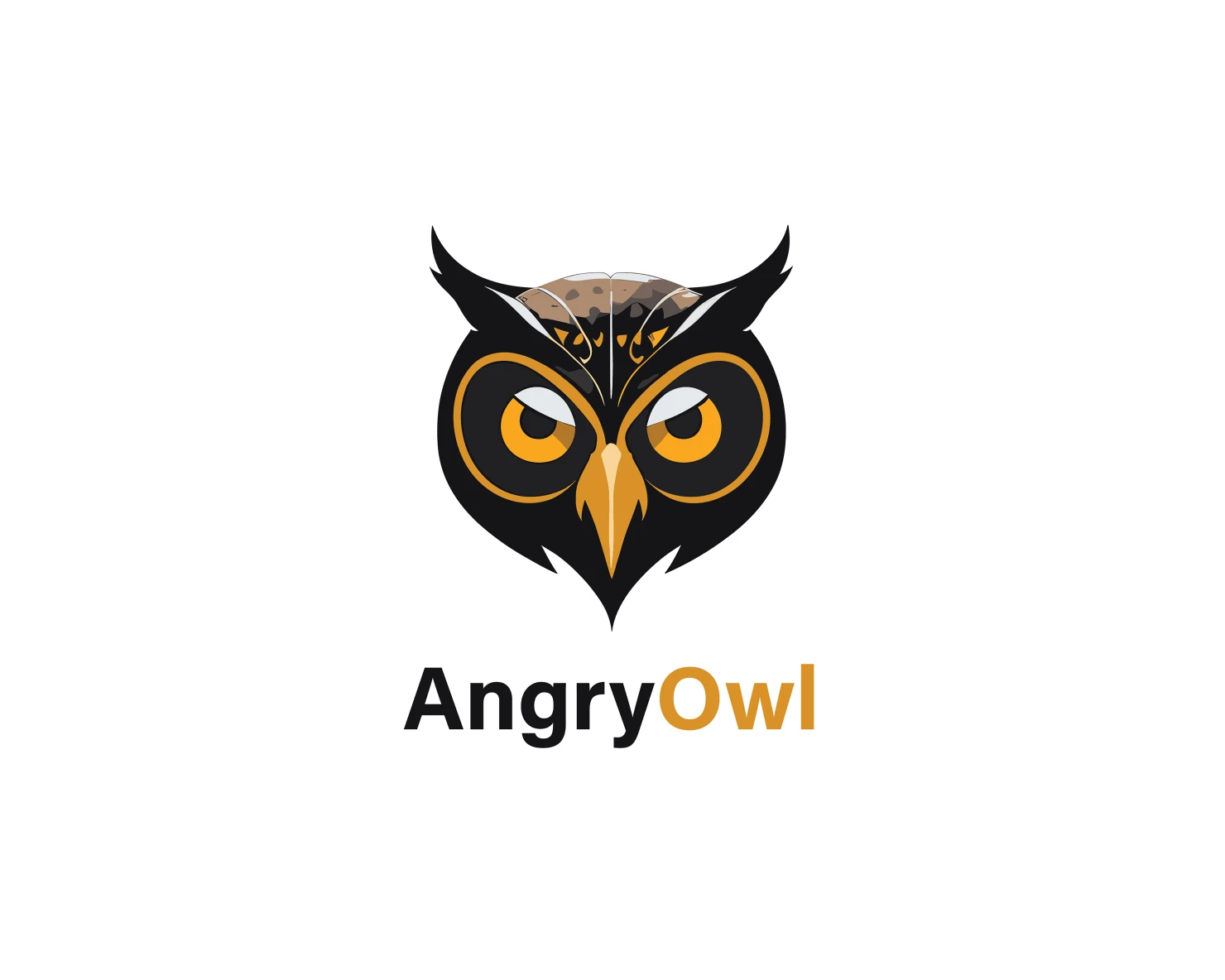 Angry owl customizable logo design #36002
