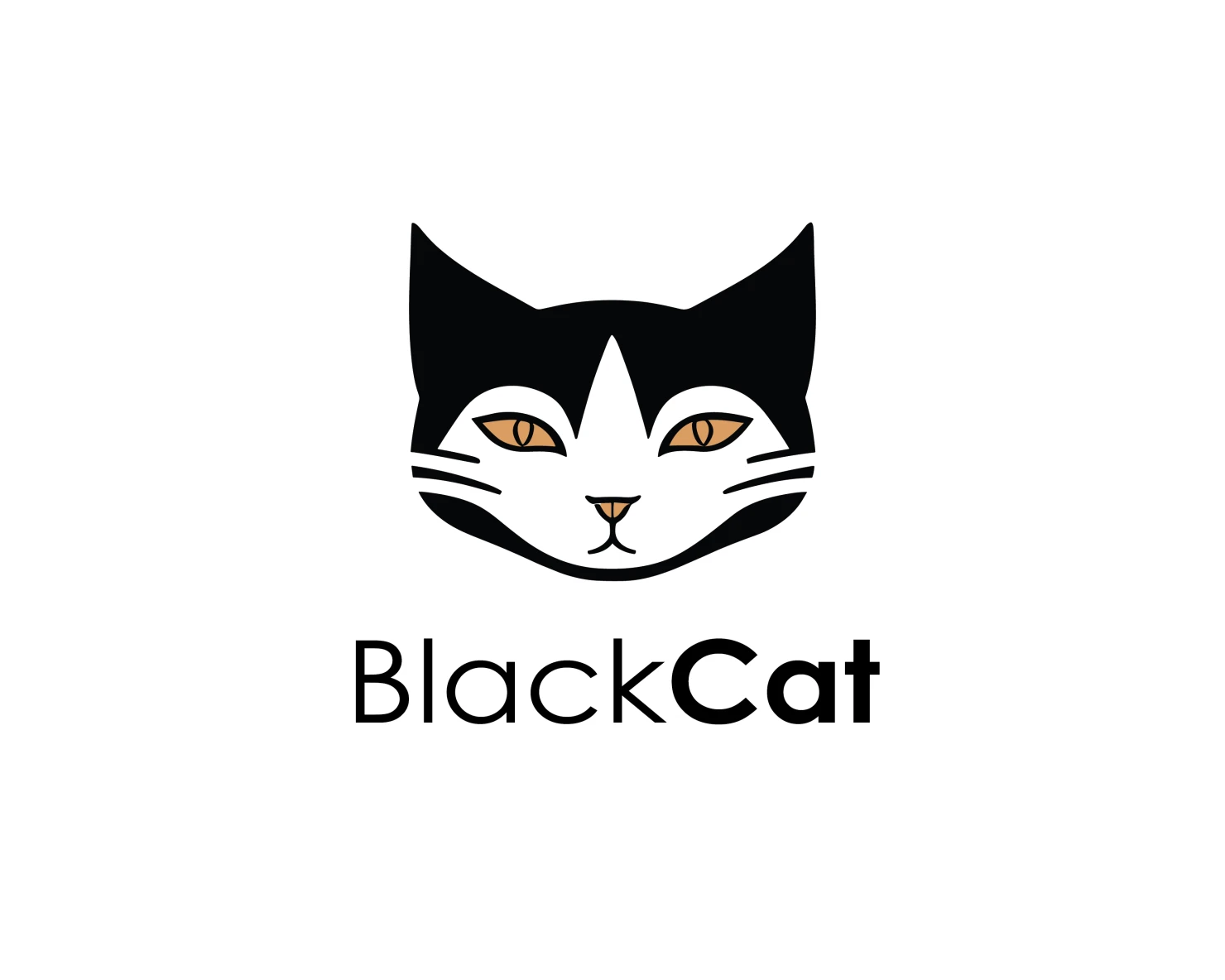 Black cat customizable logo design #36010
