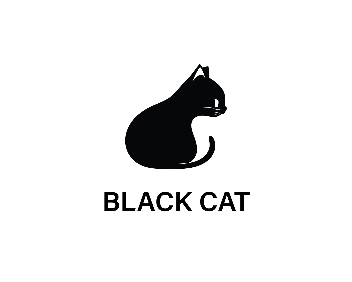 Black cat customizable logo design #36014