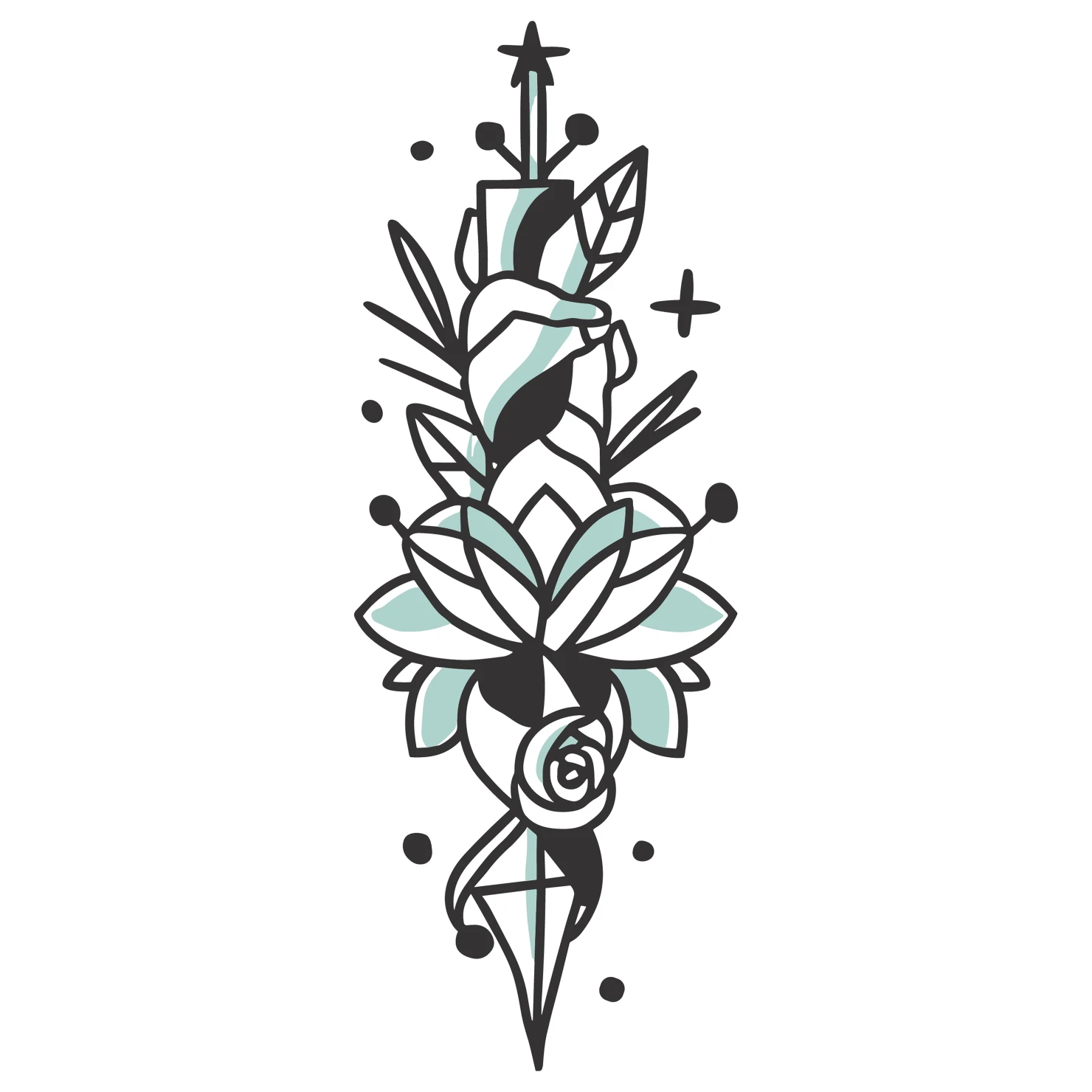 Tattoo customizable icon set design #36121