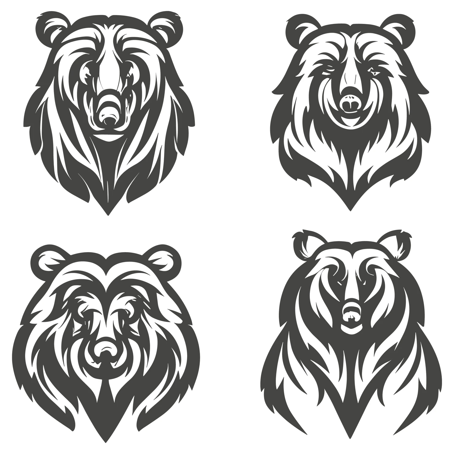 Bear customizable clip art set design #36130