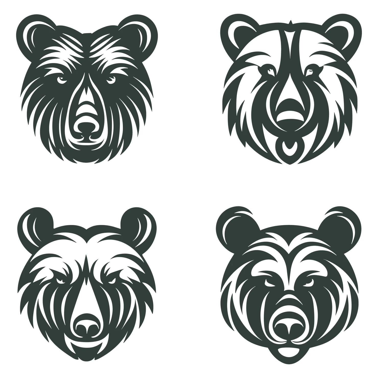 Bear customizable clip art set design #36131