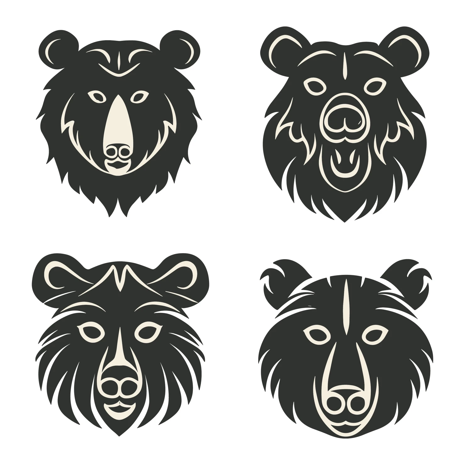 Bear customizable clip art set design #36133