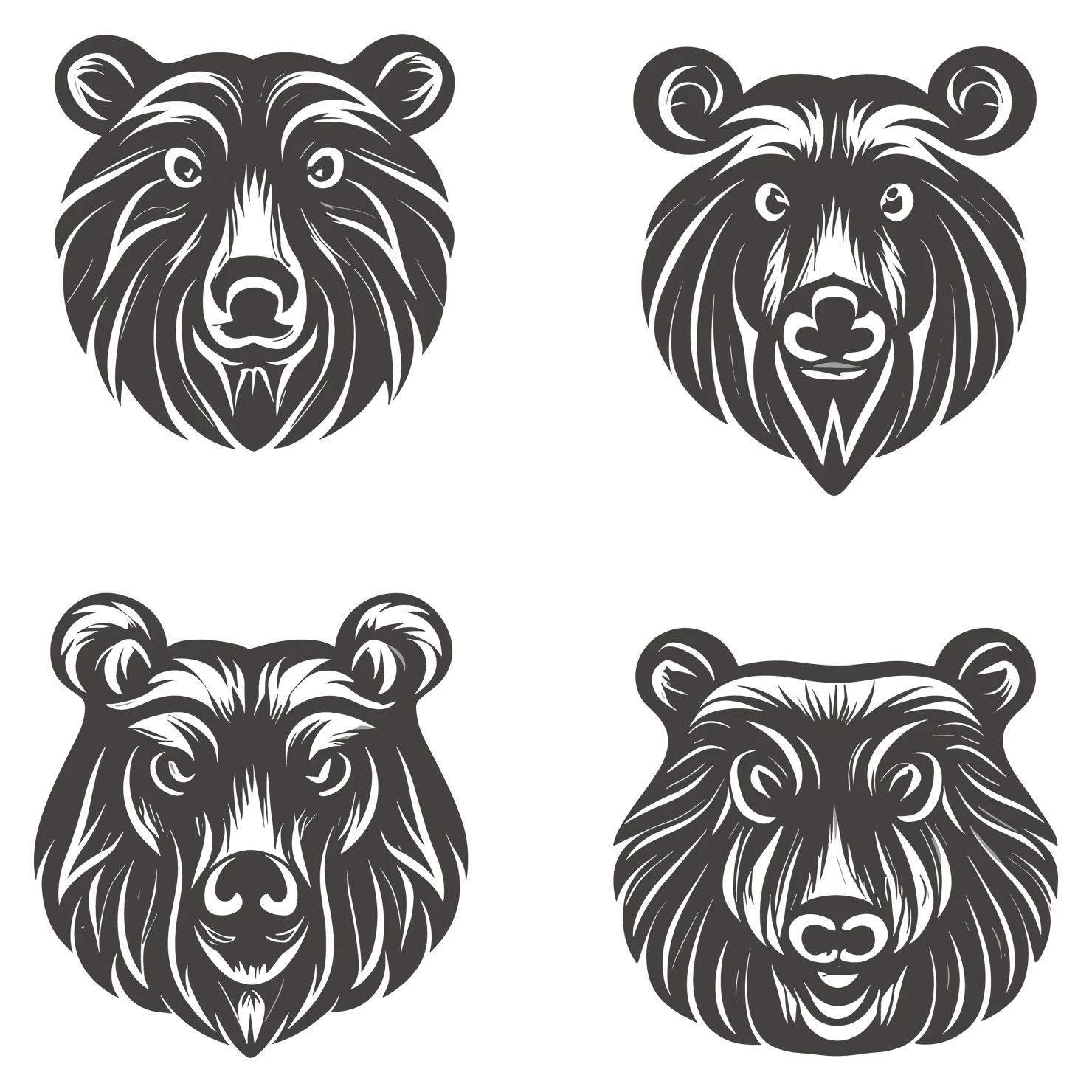 Bear customizable clip art set design #36134