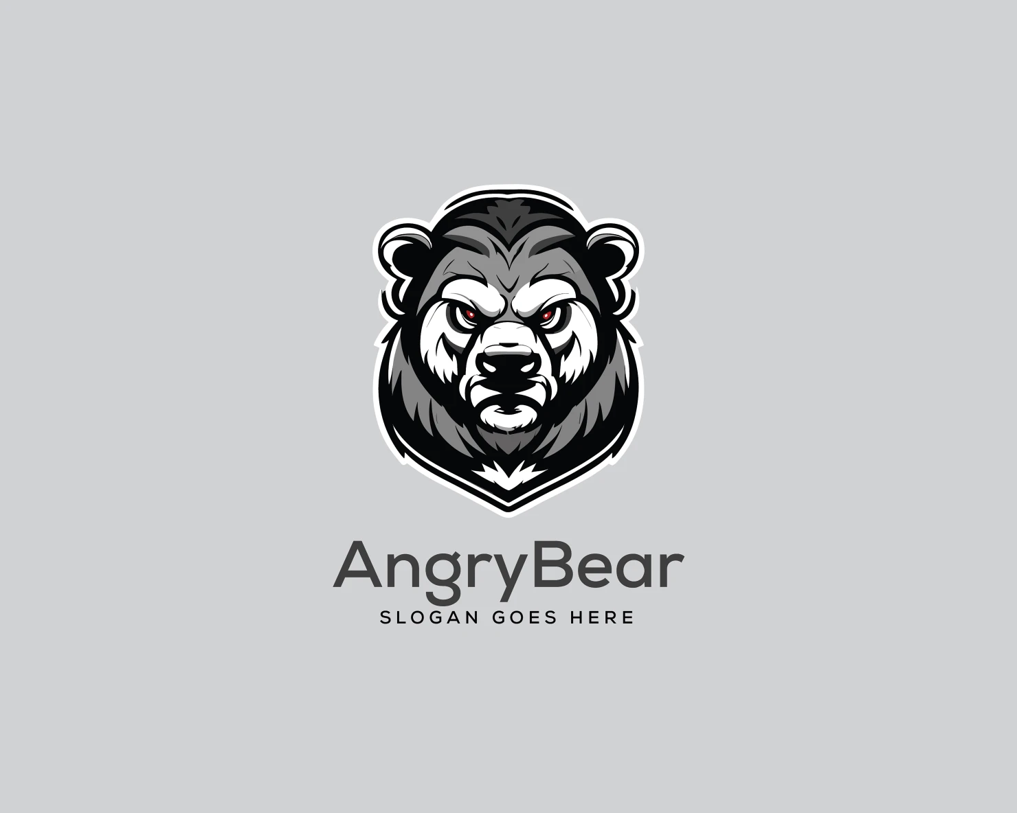 Angry bear customizable logo design #36138