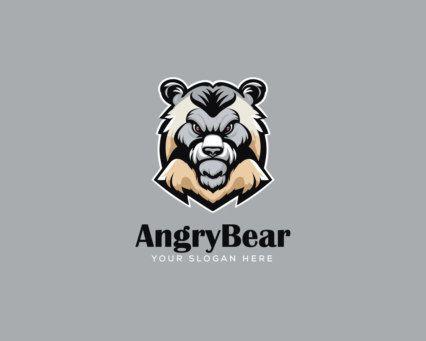 Angry bear customizable logo design #36139