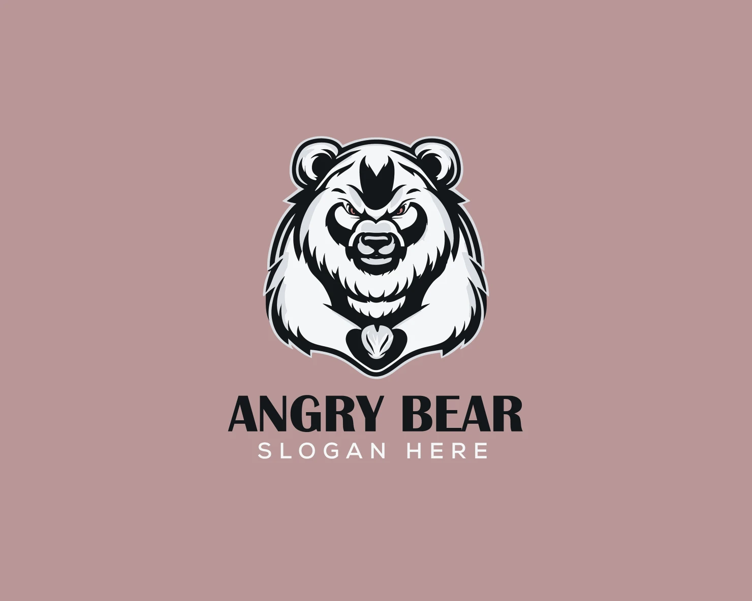 Angry bear customizable logo design #36140