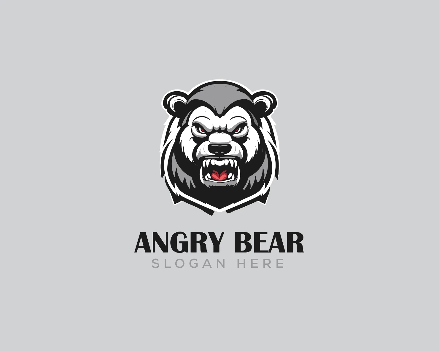 Angry bear customizable logo design #36141