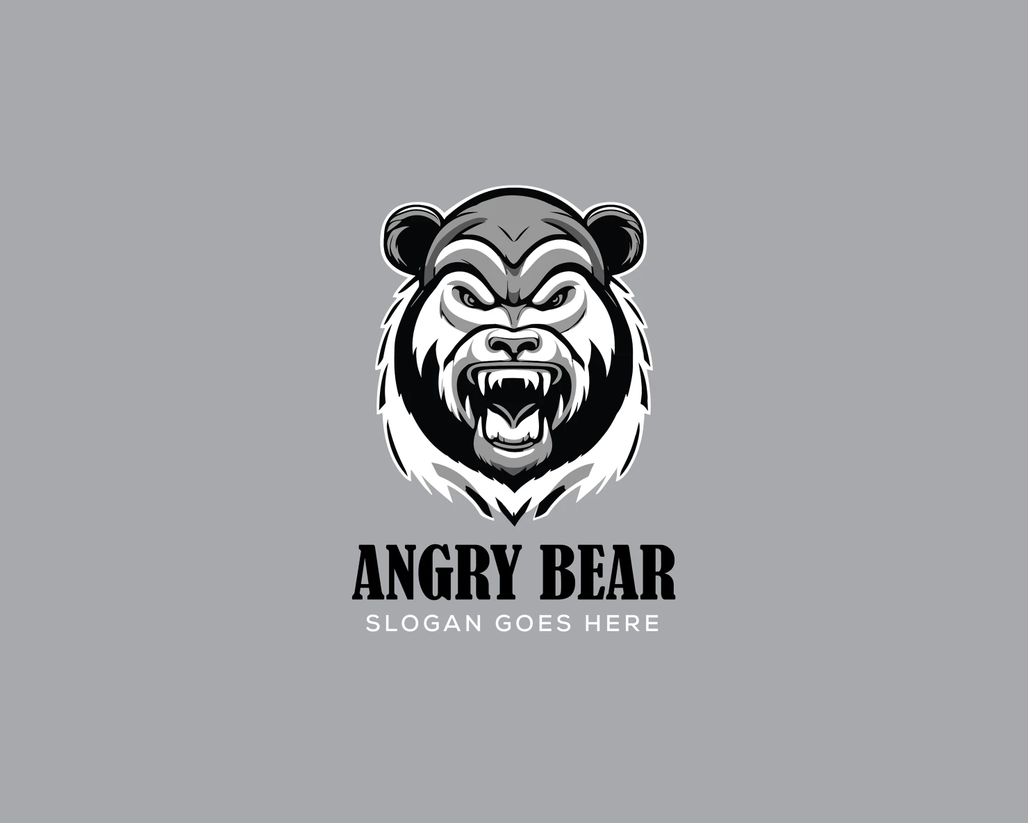 Angry bear customizable logo design #36142