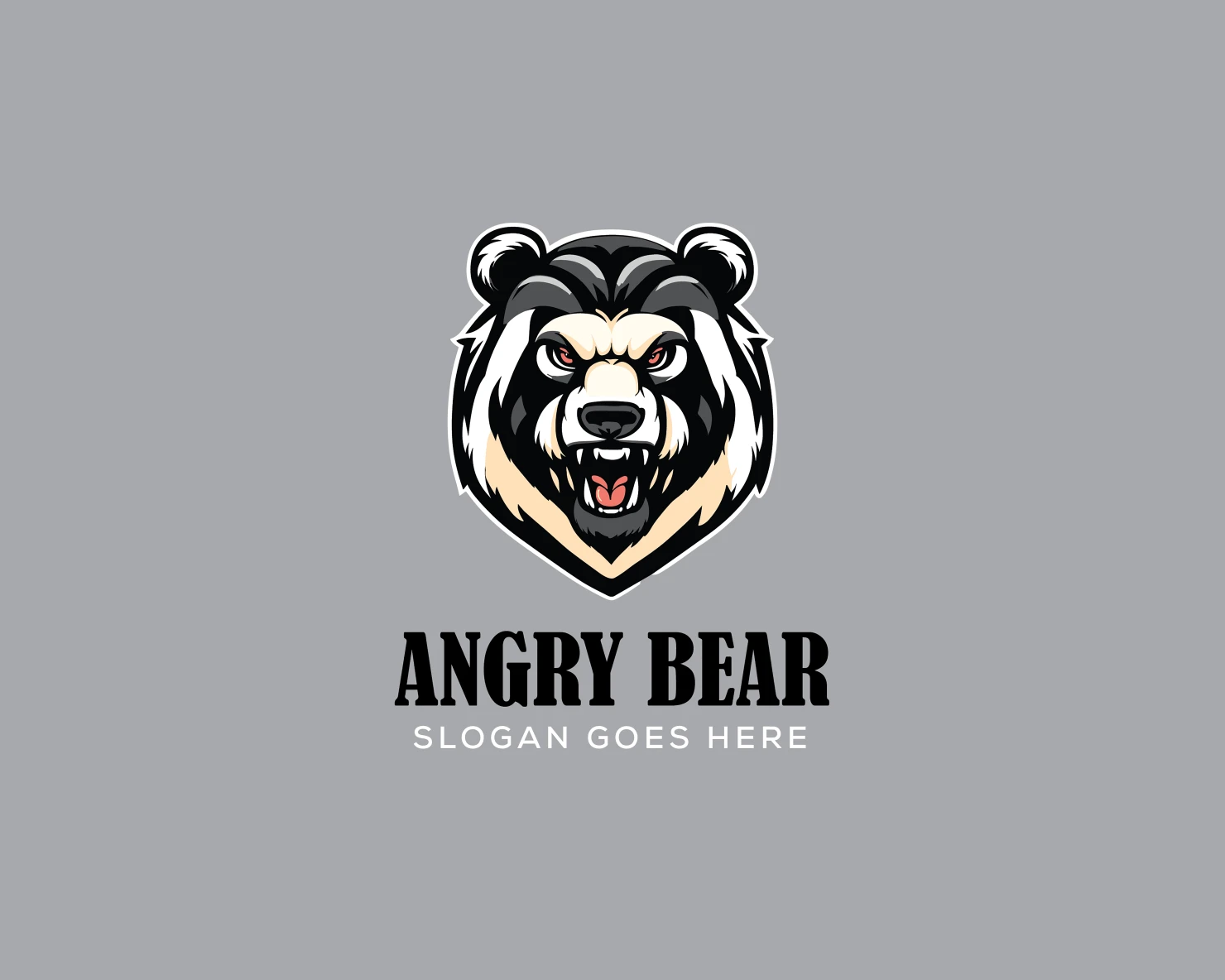 Angry bear customizable logo design #36144