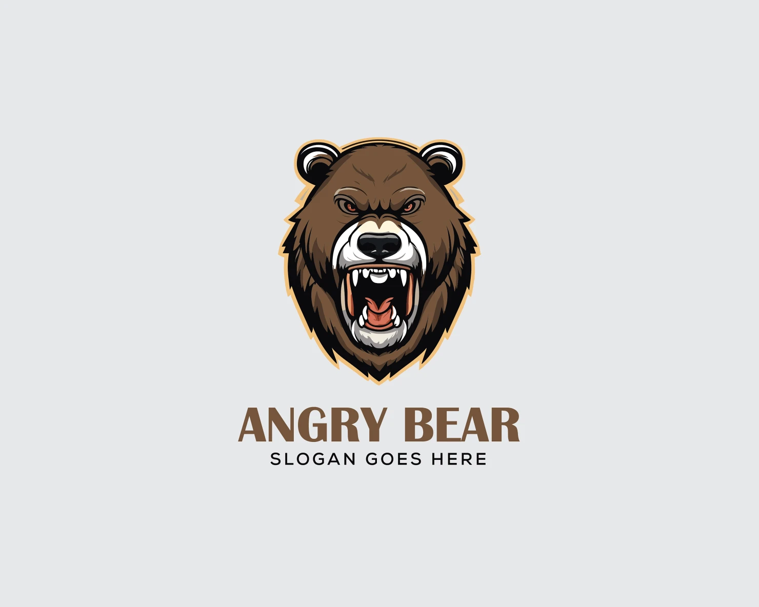 Angry bear customizable logo design #36145
