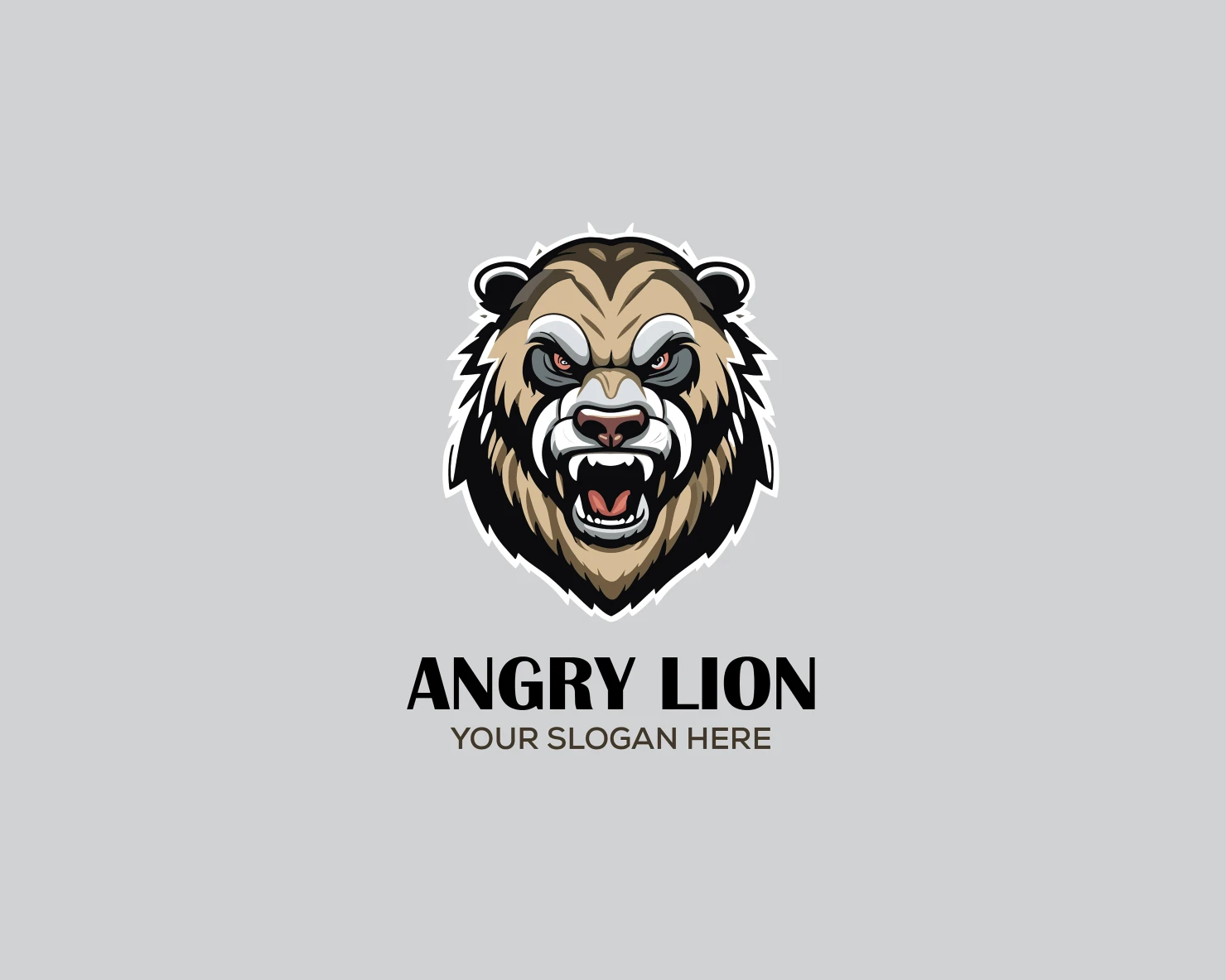 Angry Lion customizable logo design #36191